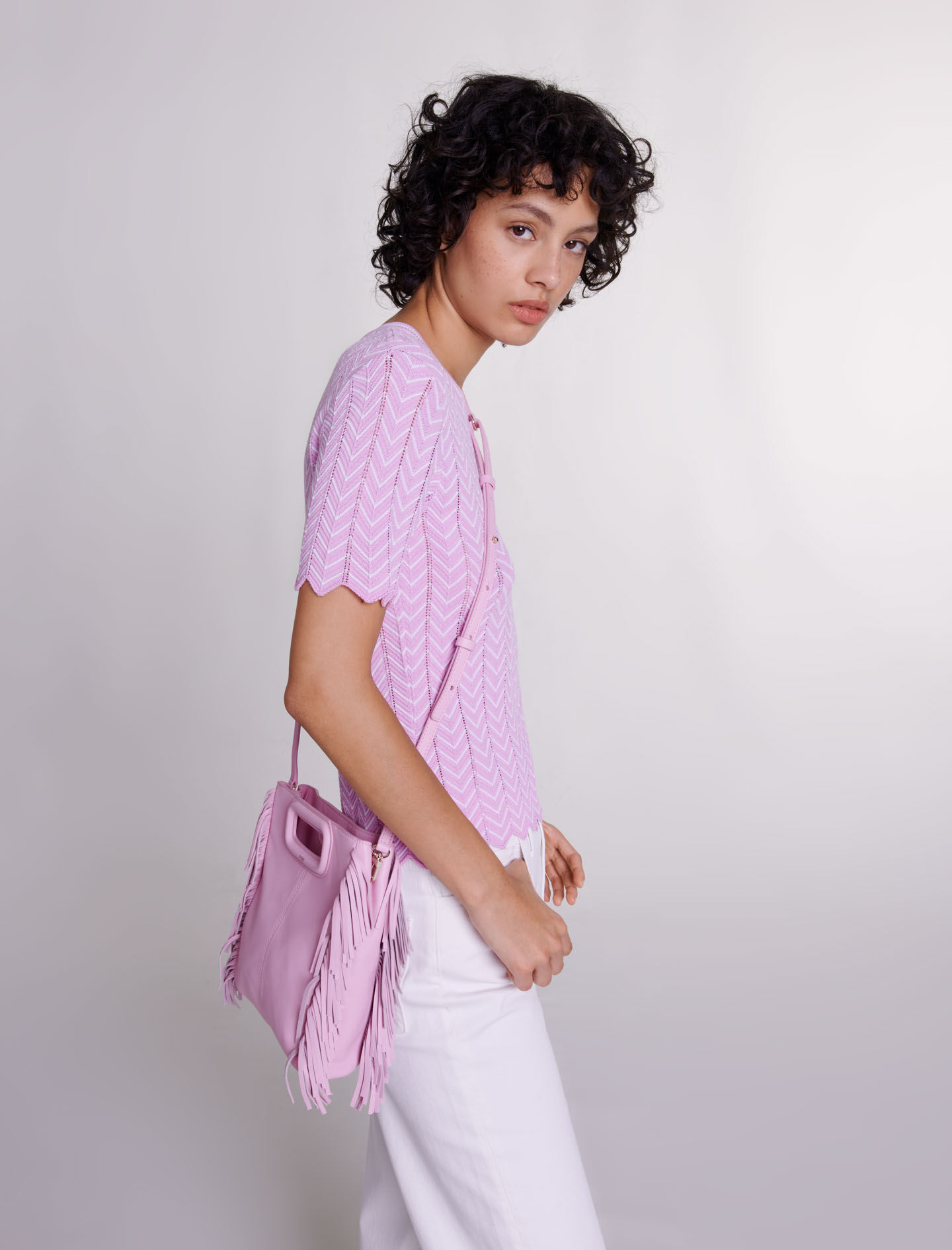 Crackled leather M bag