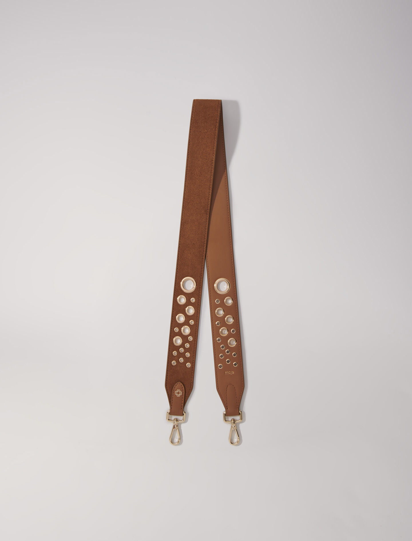 Suede shoulder strap with studs