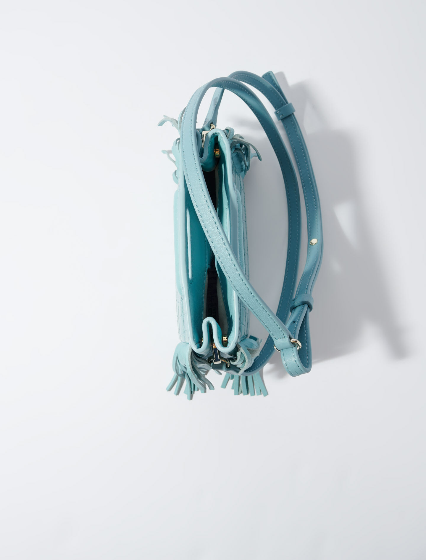 Leather bag with chain strap