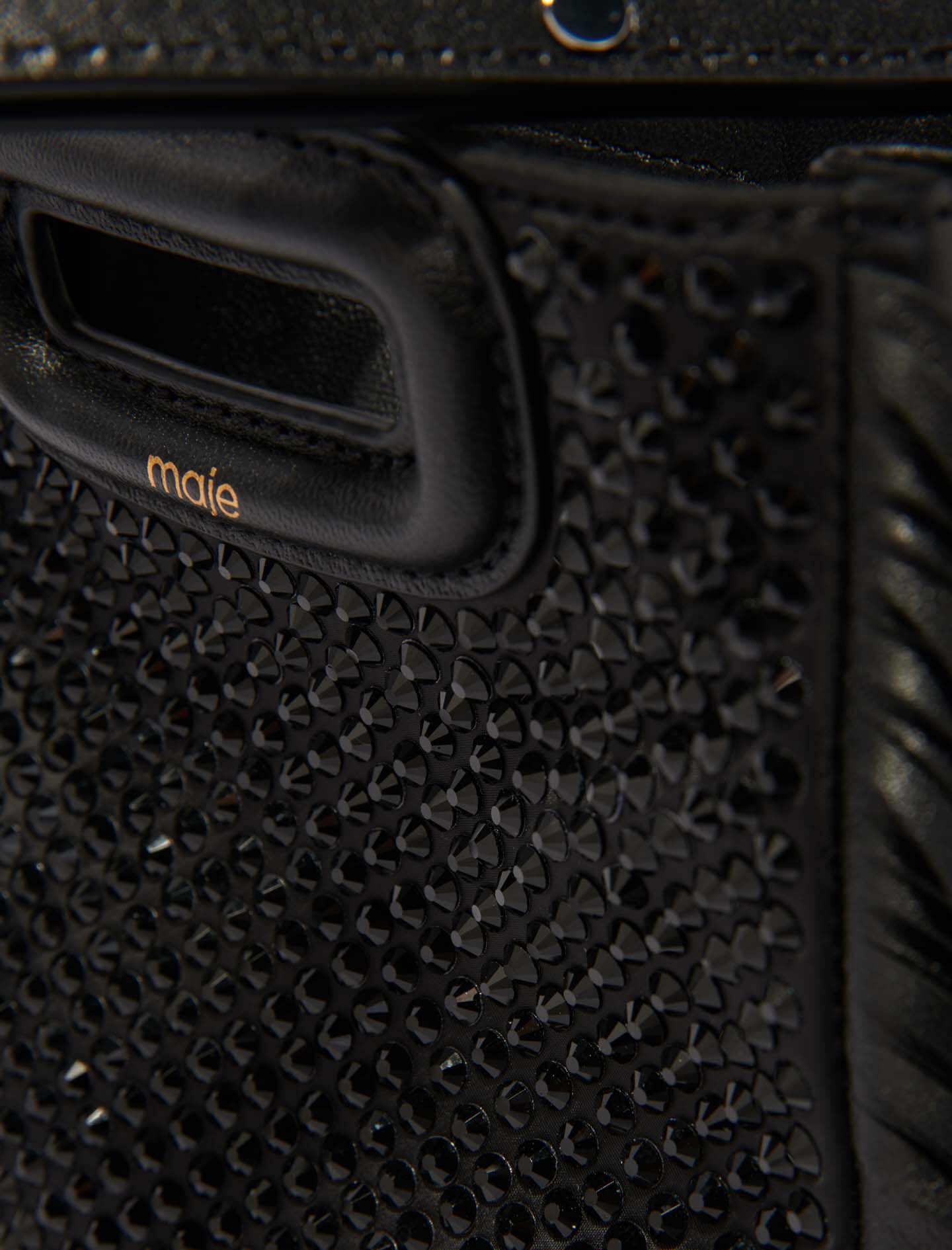 Mini embossed-leather M bag with chain