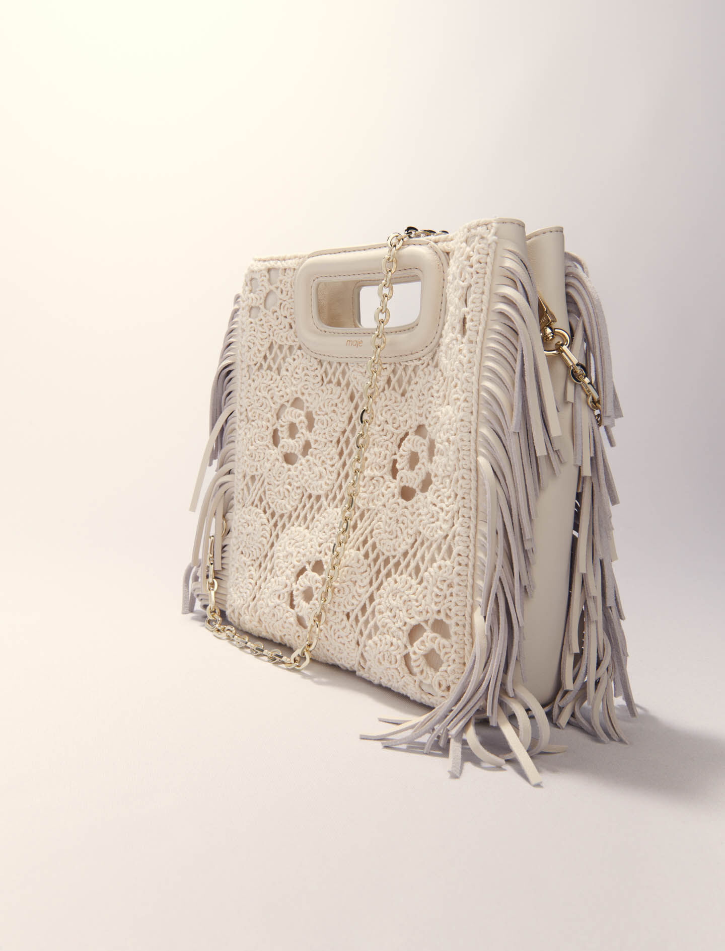 Crochet-knit M bag