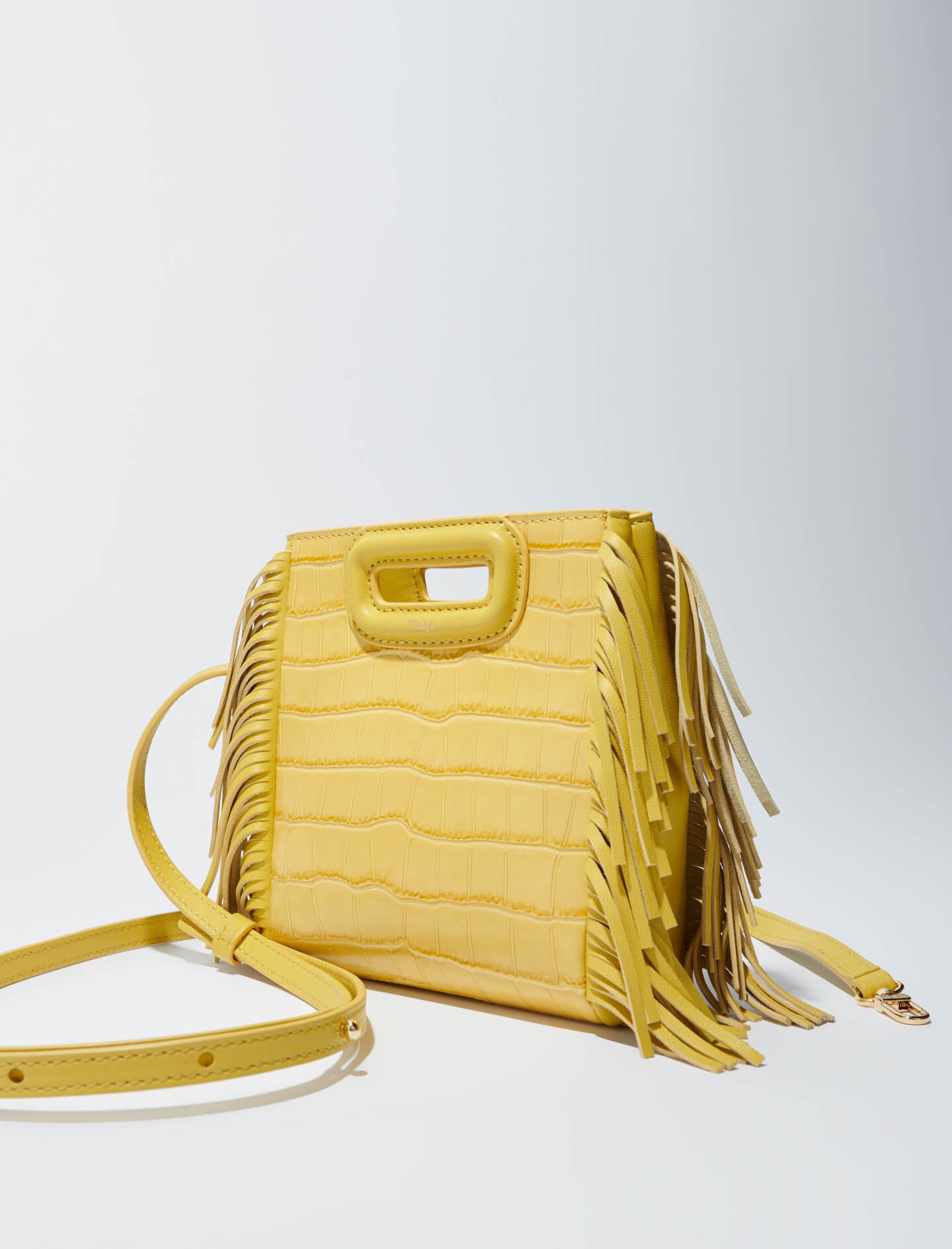 Mini embossed-leather M bag with chain