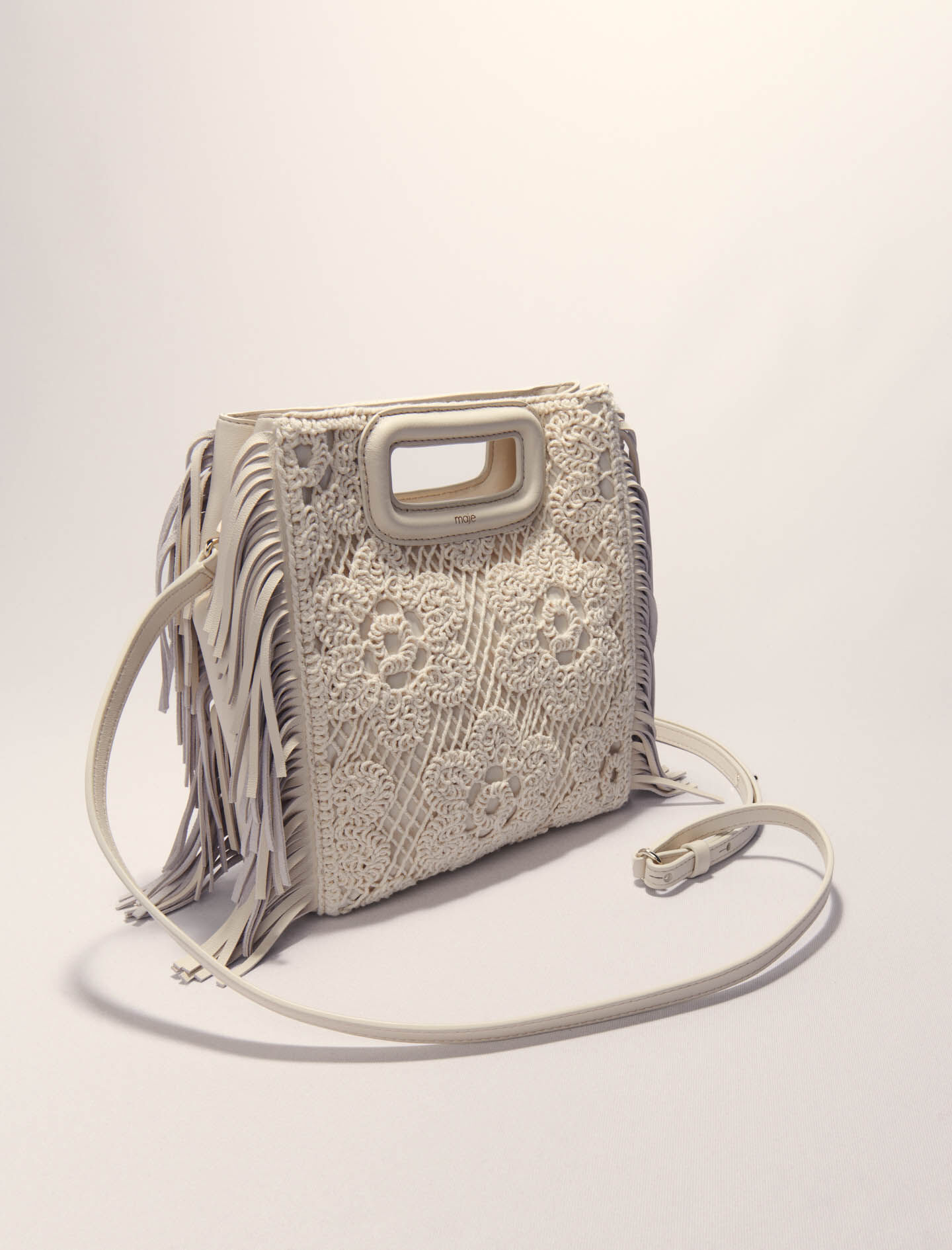 Crochet-knit M bag