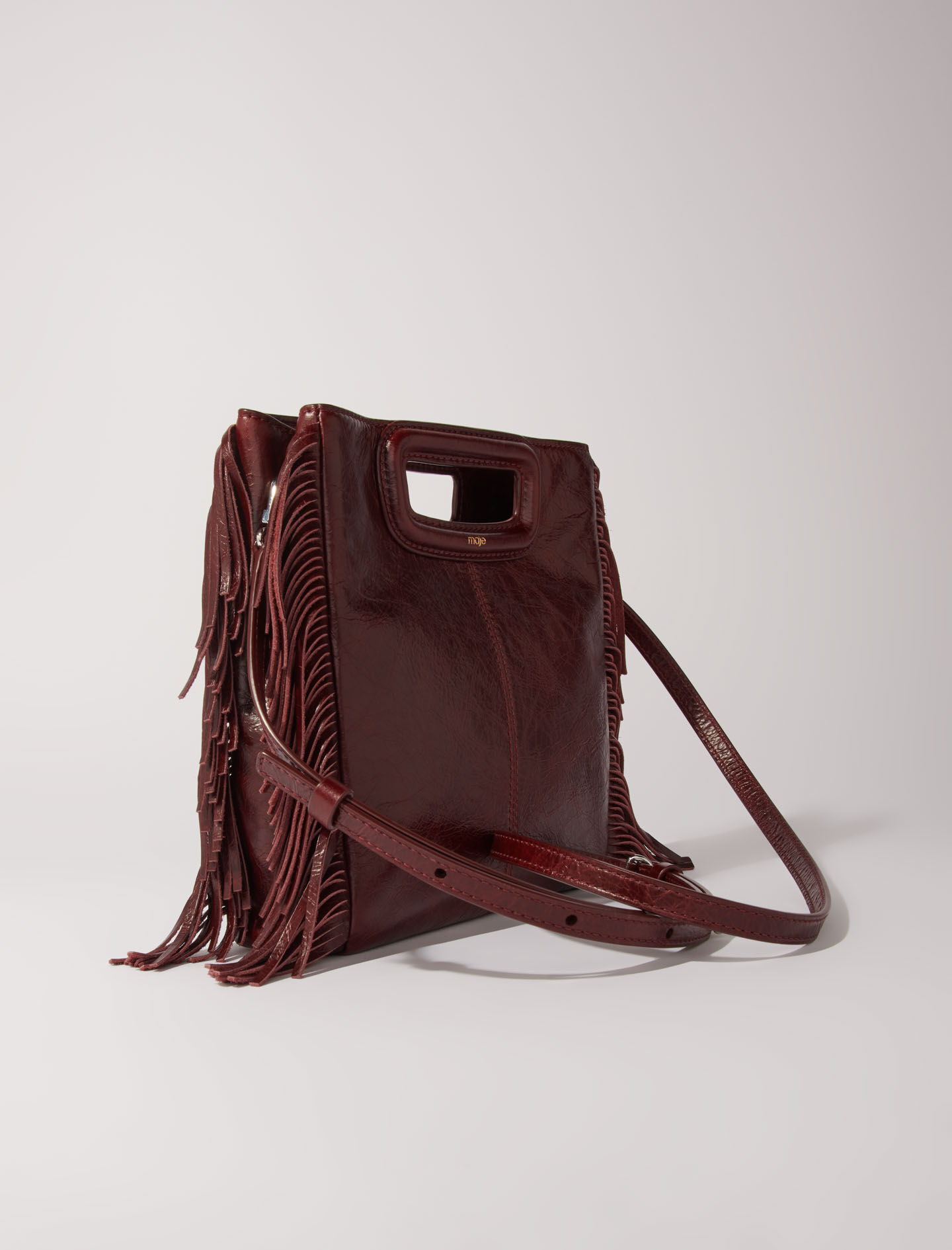 Crackled leather M bag