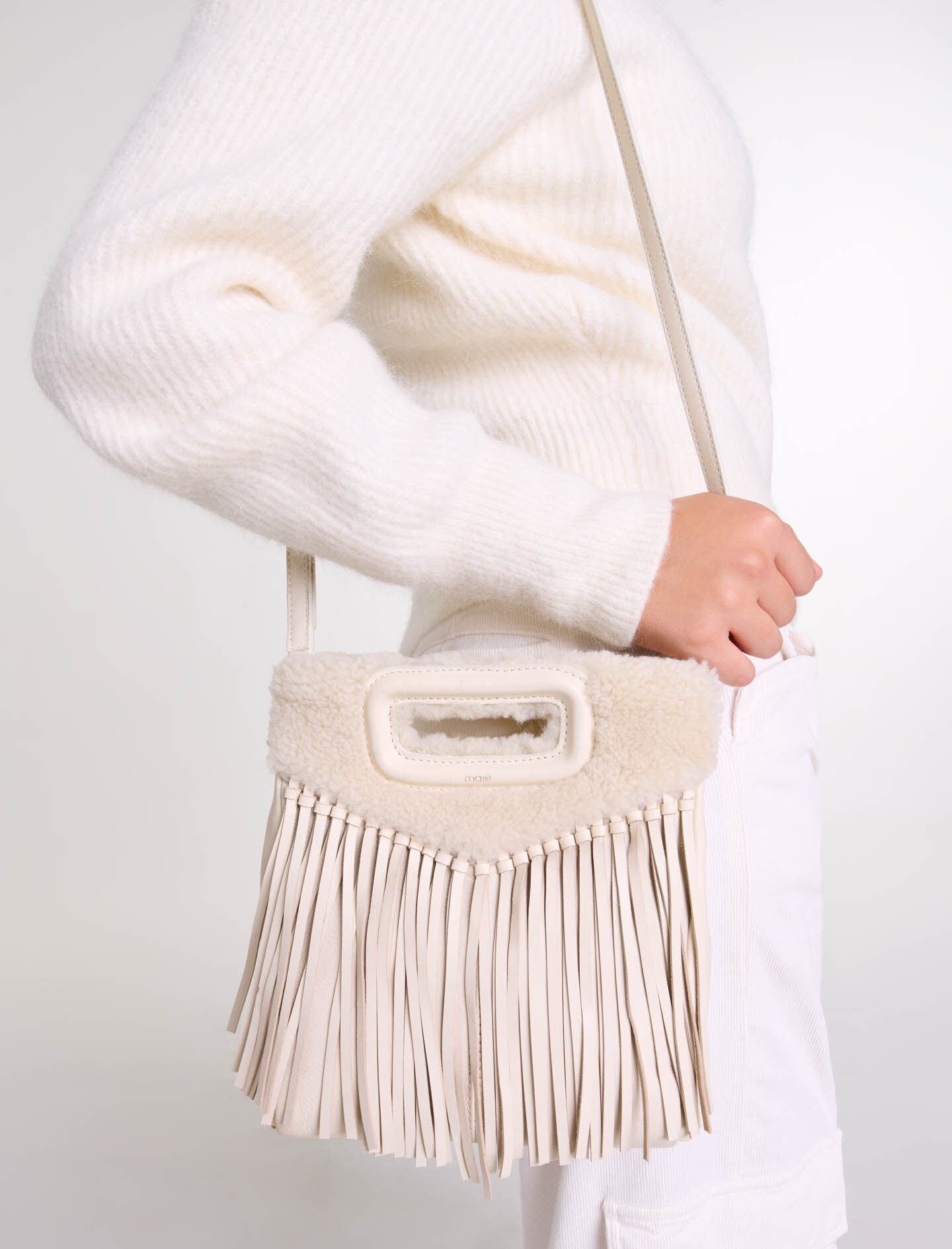 Crackled leather M bag