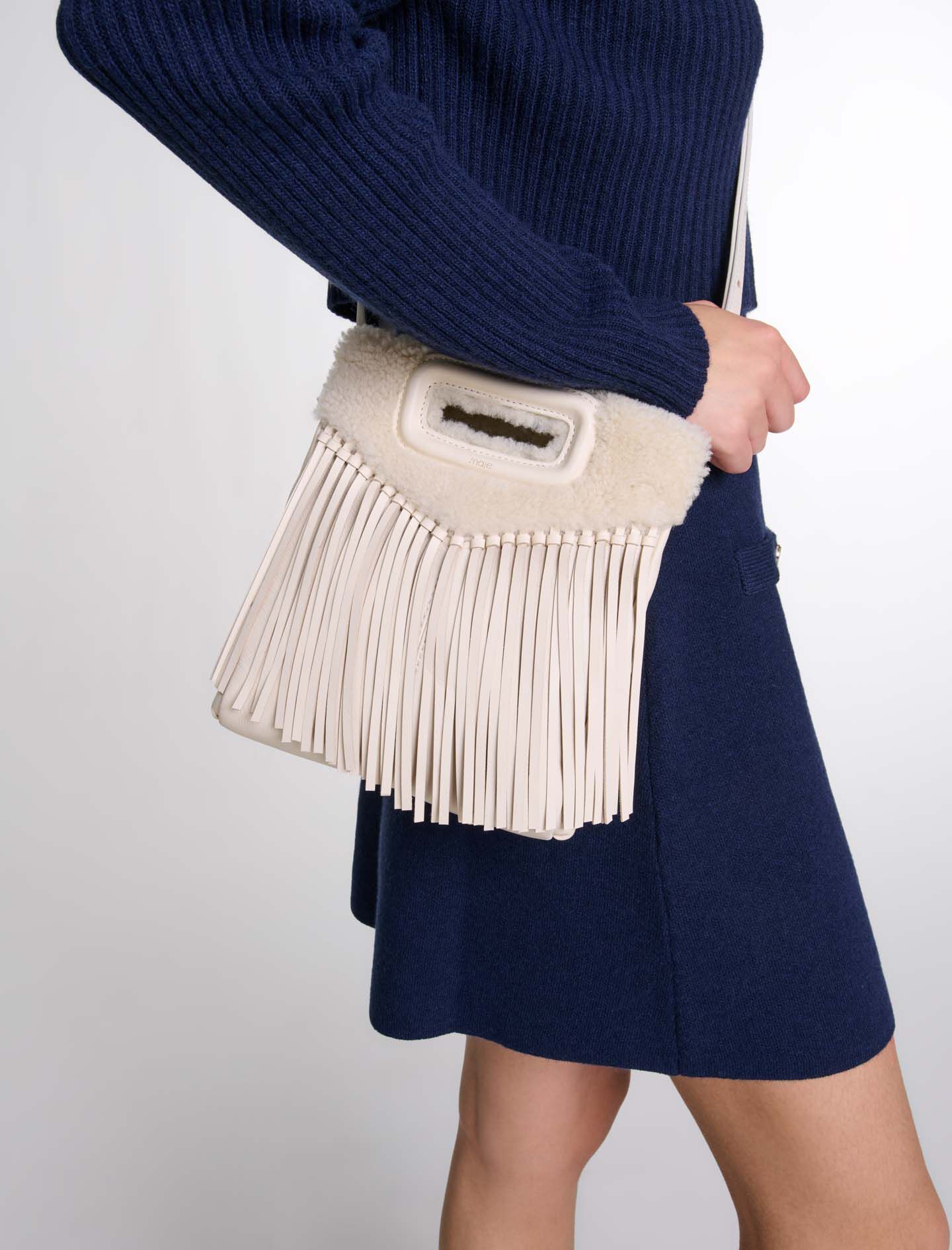 Crackled leather M bag