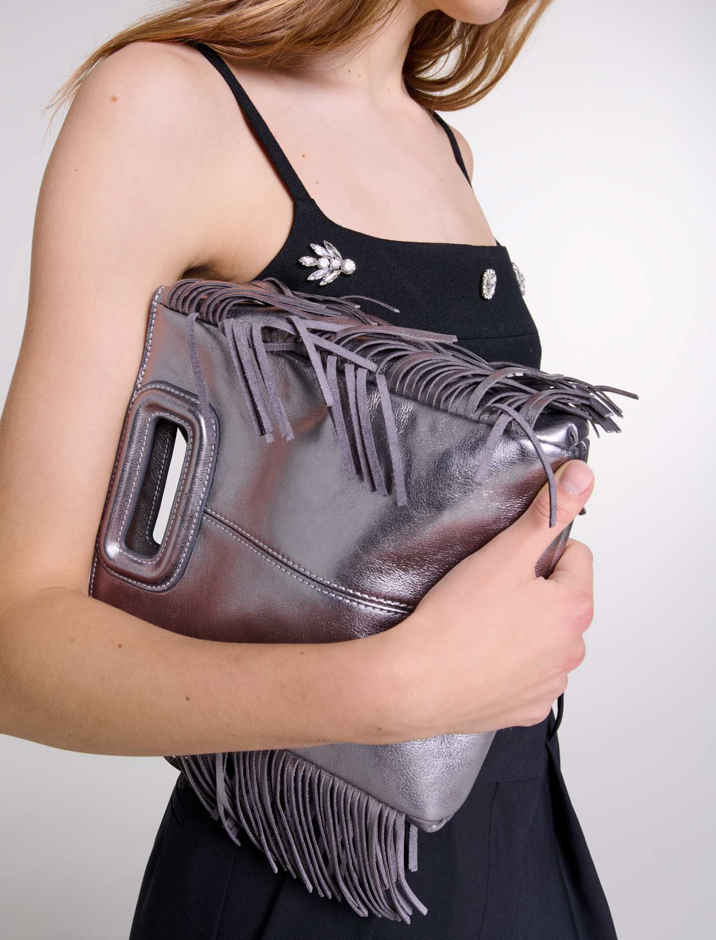 Crackled leather M bag