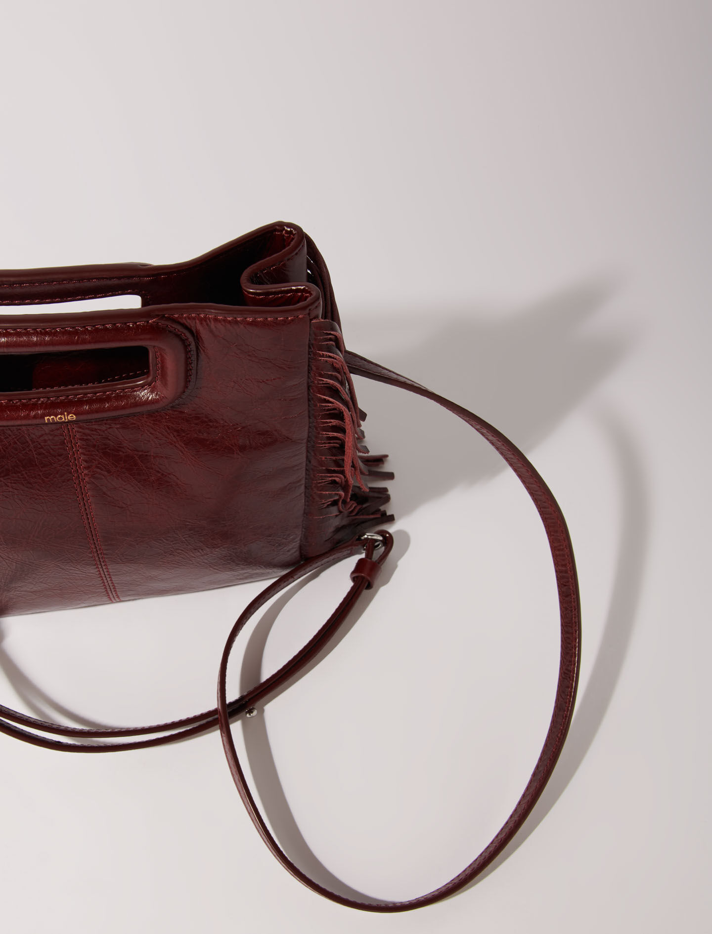 Crackled leather M bag