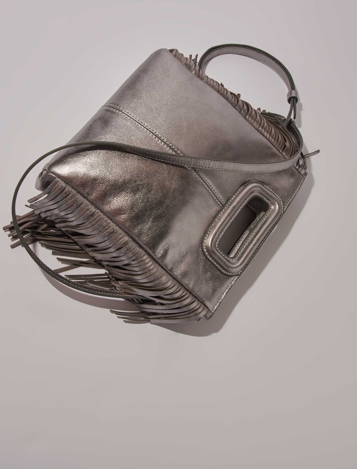 Crackled leather M bag