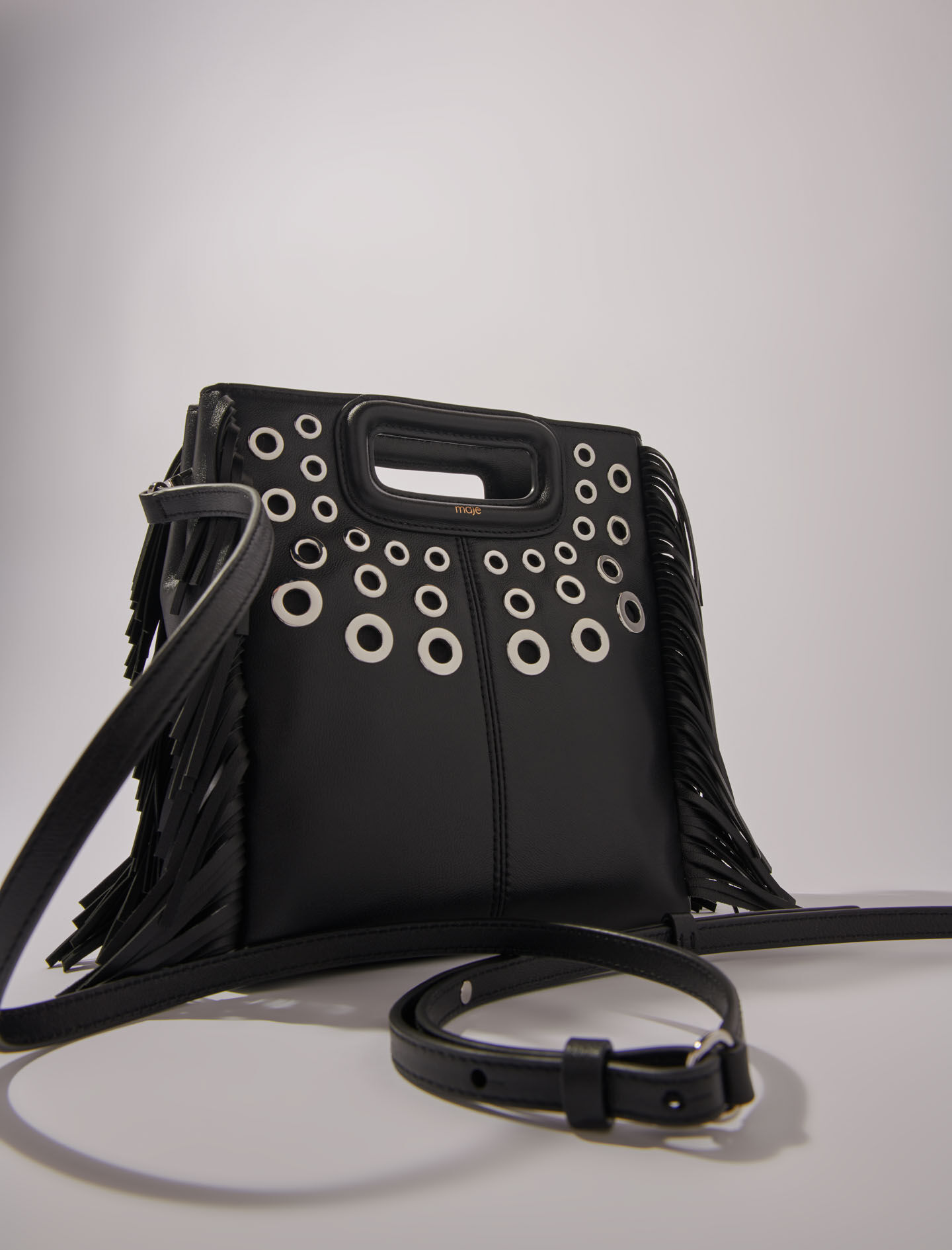 Crackled leather M bag