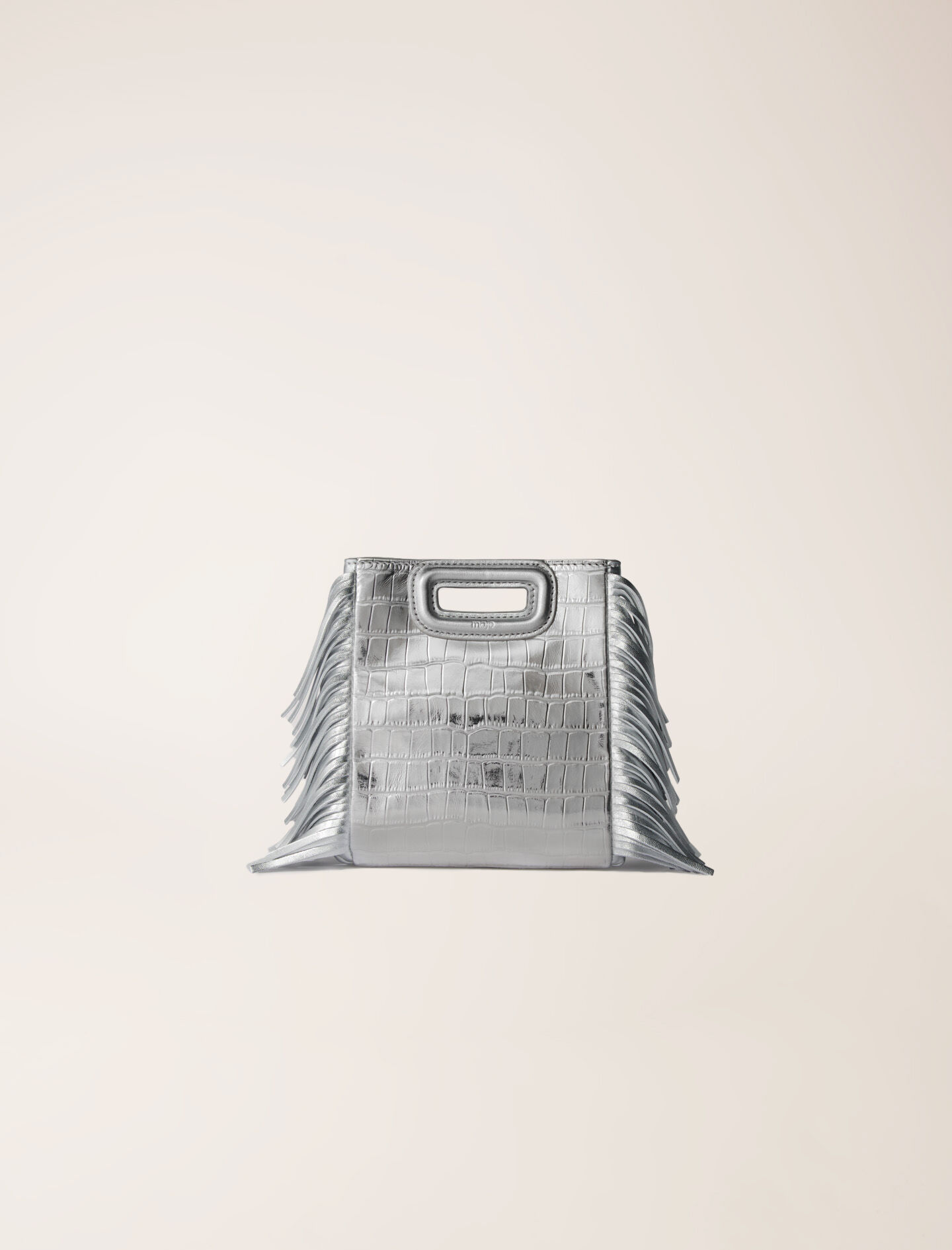 Mini embossed-leather M bag with chain