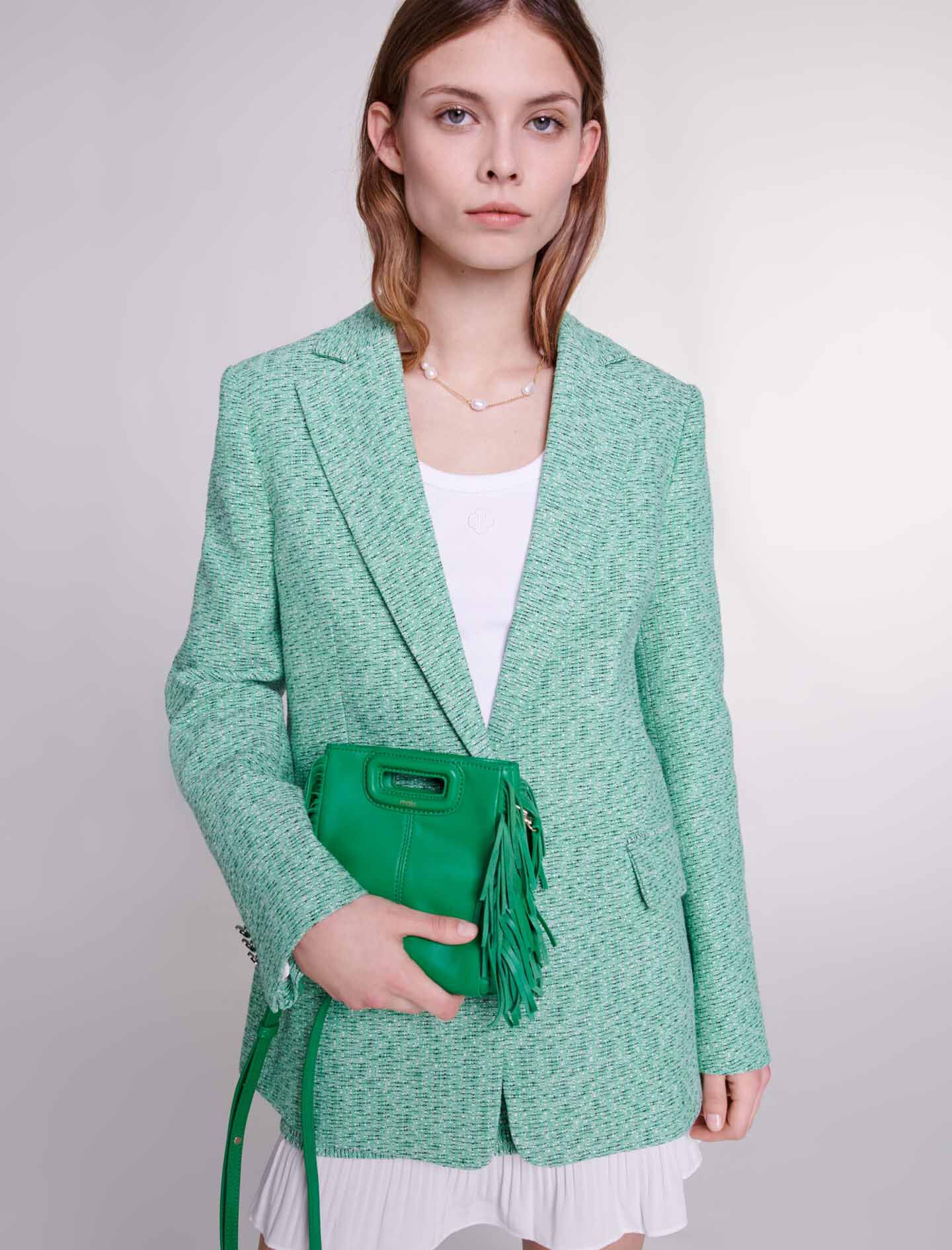 Leather bag with chain strap