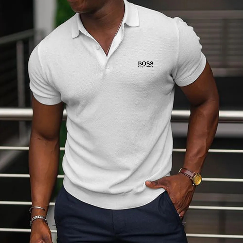 Men's casual short-sleeved polo shirt