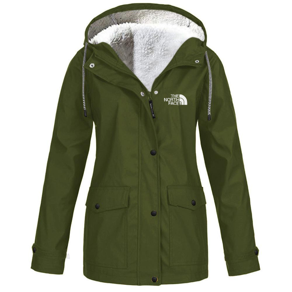 Women's fleece windproof hooded jacket