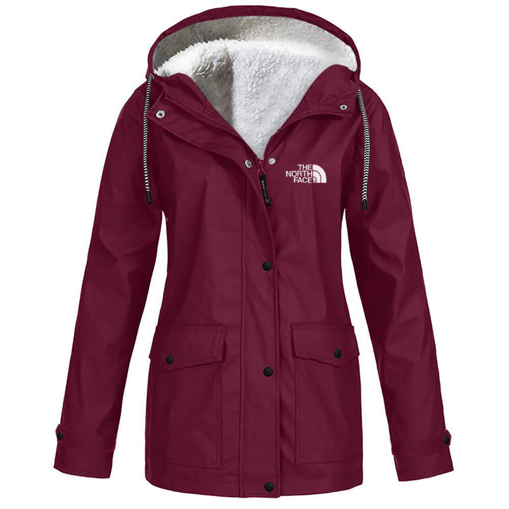 Women's fleece windproof hooded jacket