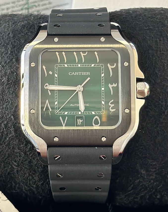 Santos Large with Green Arabic Dial