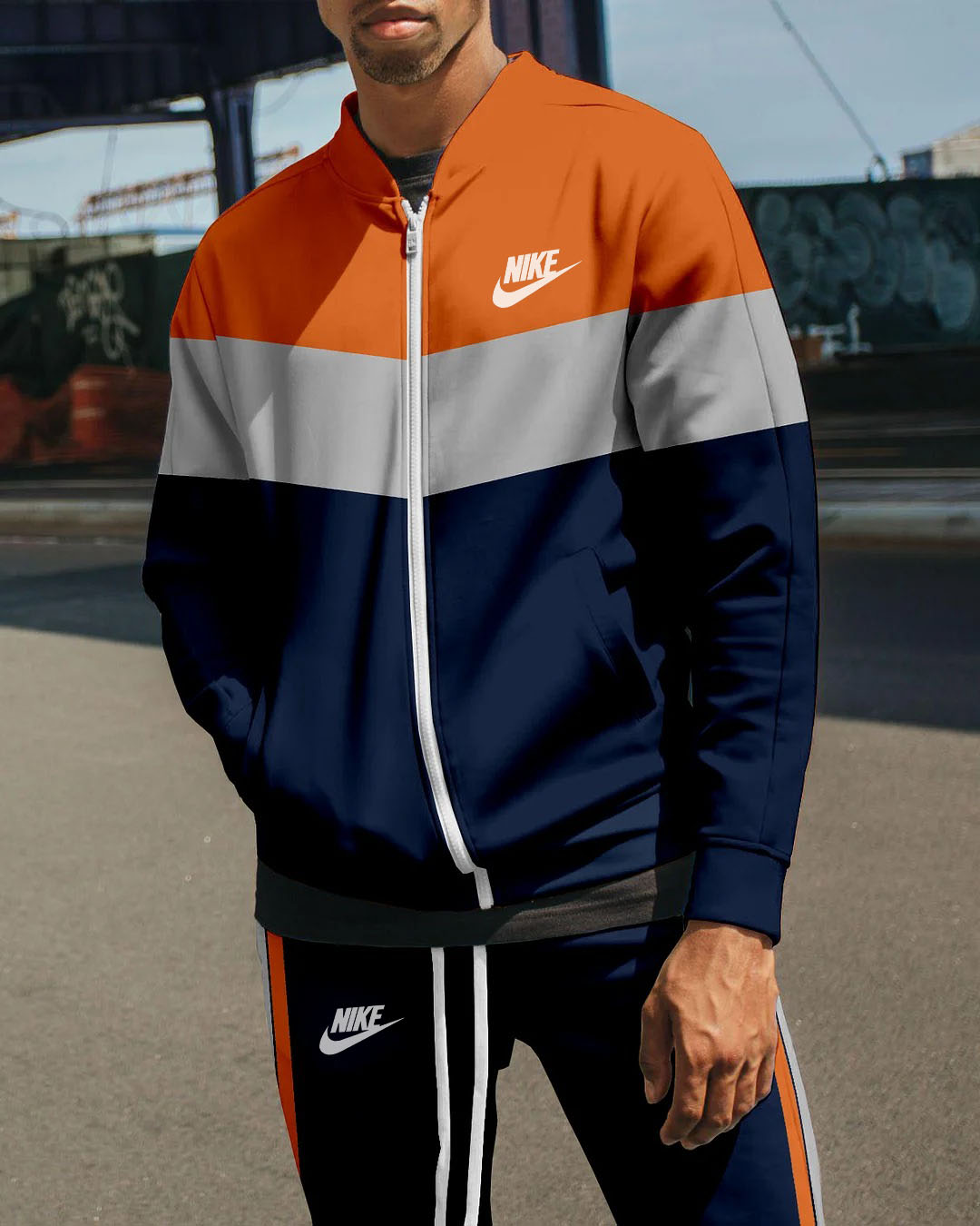 Men's Color Contrast Tracksuit