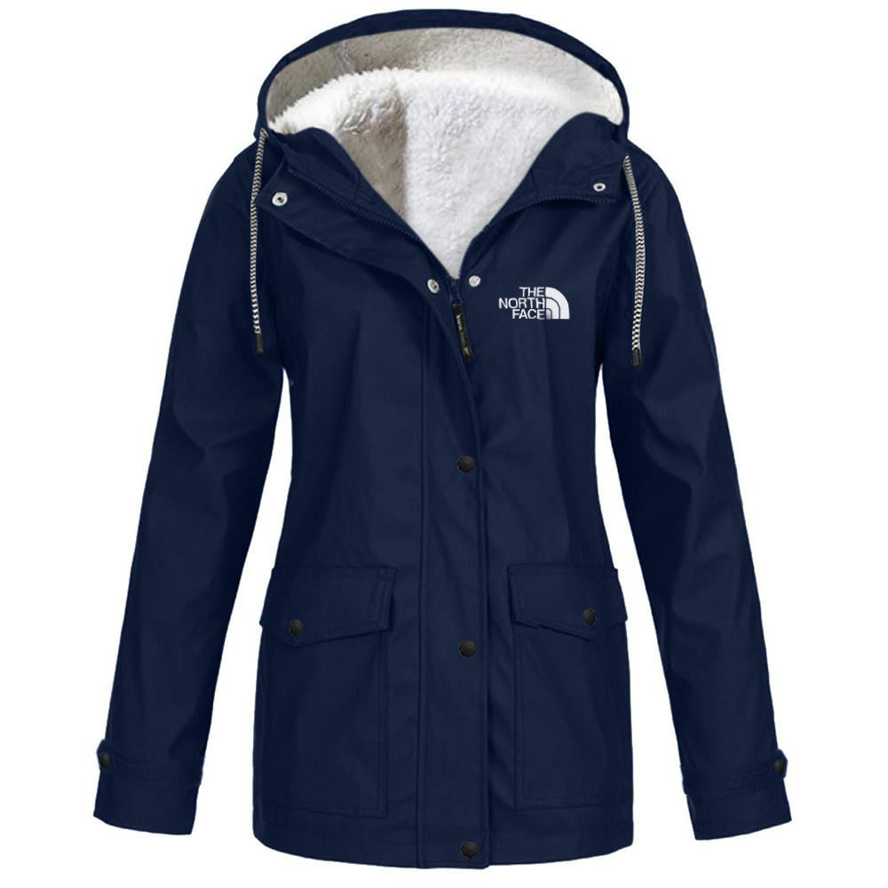 Women's fleece windproof hooded jacket