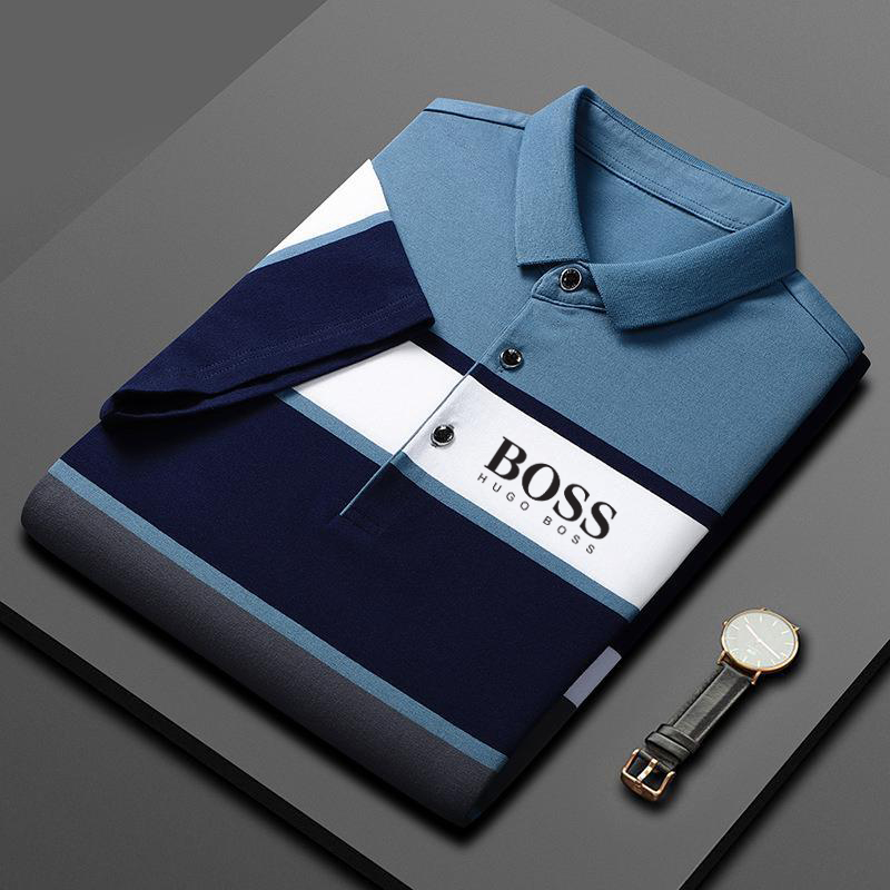 Men's high-end striped stretch shirt