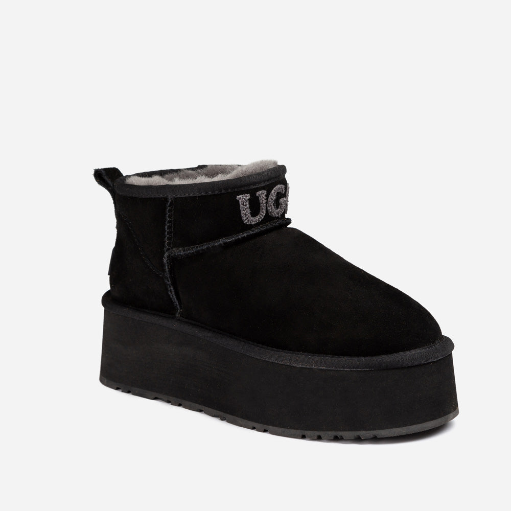 Ultra mini ?izme Ugg Classic Platform Knit Logo (vodootporne) (5 cm)