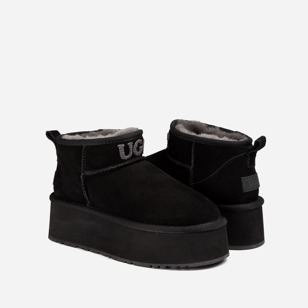 Ultra mini ?izme Ugg Classic Platform Knit Logo (vodootporne) (5 cm)
