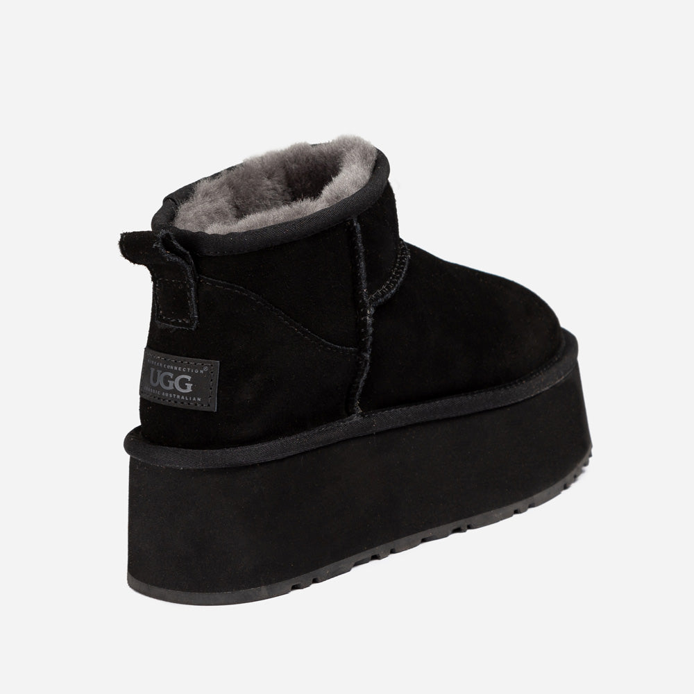 Ultra mini ?izme Ugg Classic Platform Knit Logo (vodootporne) (5 cm)