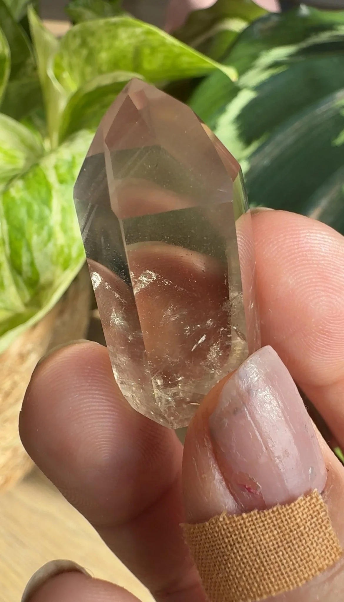 Mini Natural Brazilian Champagne Citrine Tower with Phantom | 3.5cm