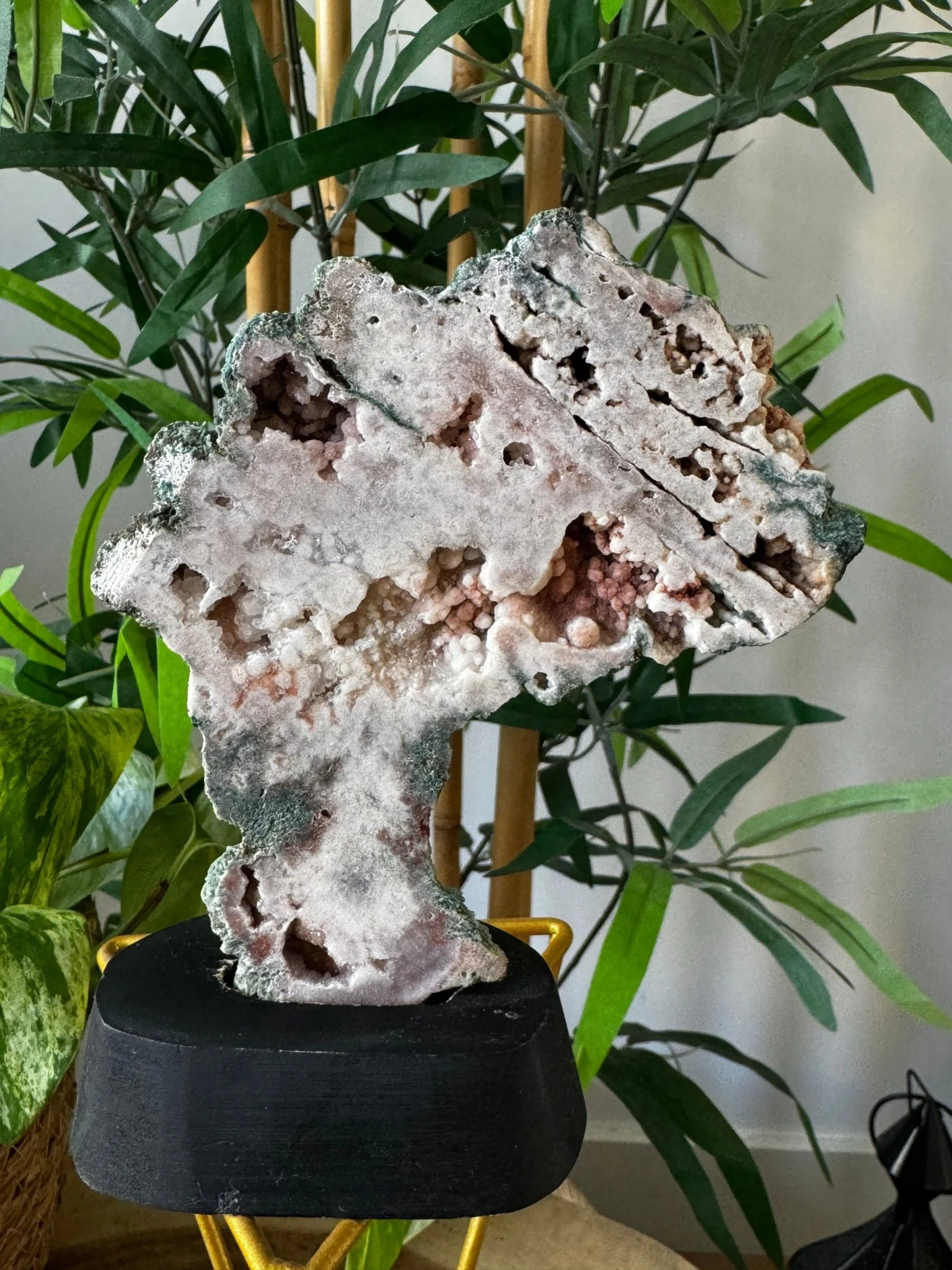 Pink Amethyst Slab on Wood Stand | 126g