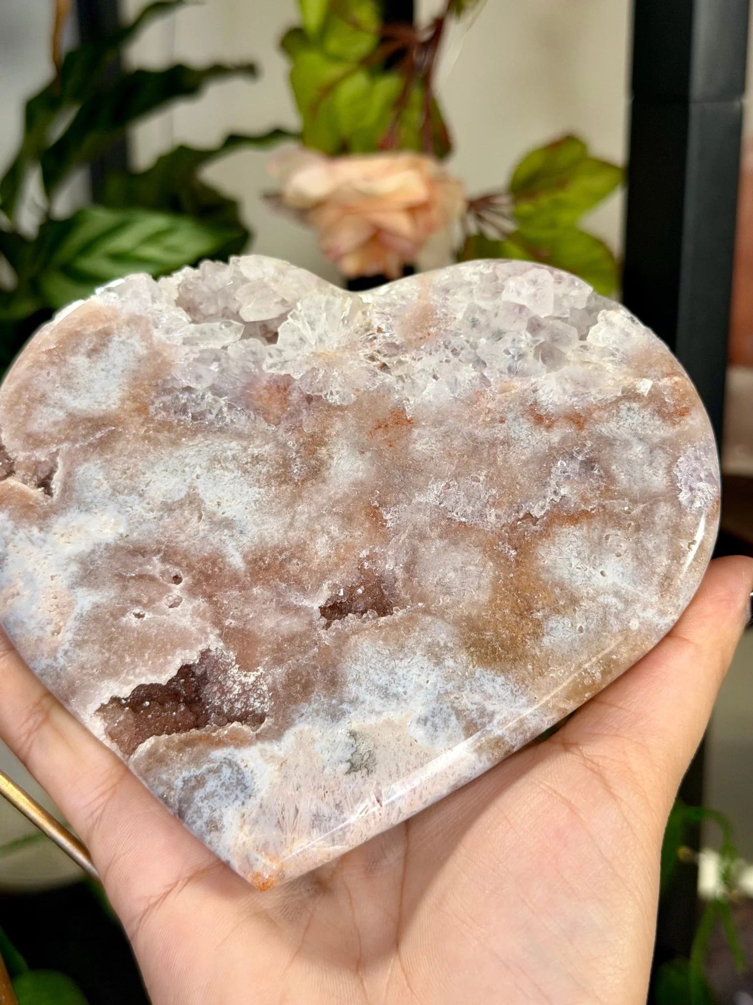 Pink Amethyst Heart on Stand | 462g