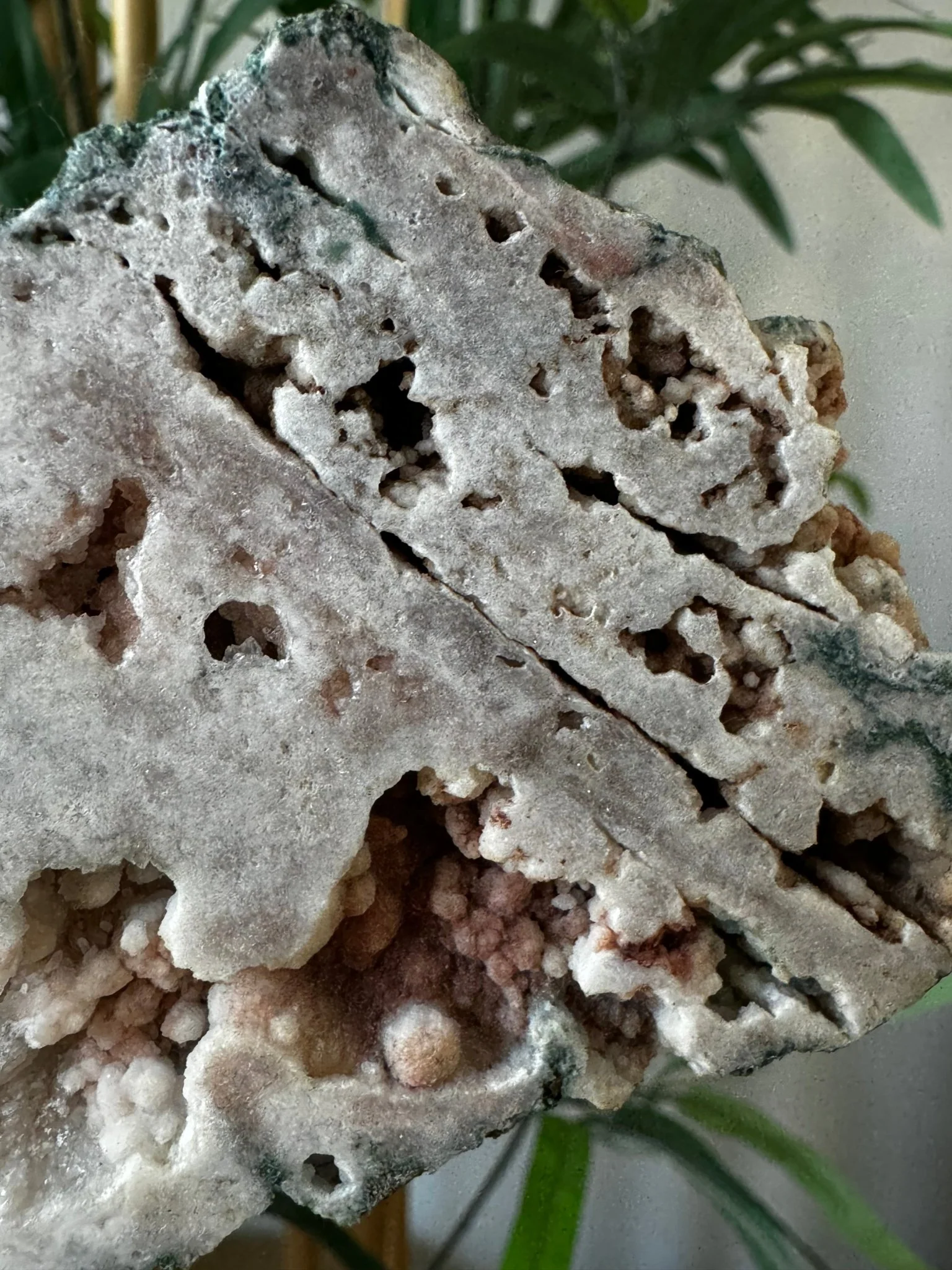 Pink Amethyst Slab on Wood Stand | 126g