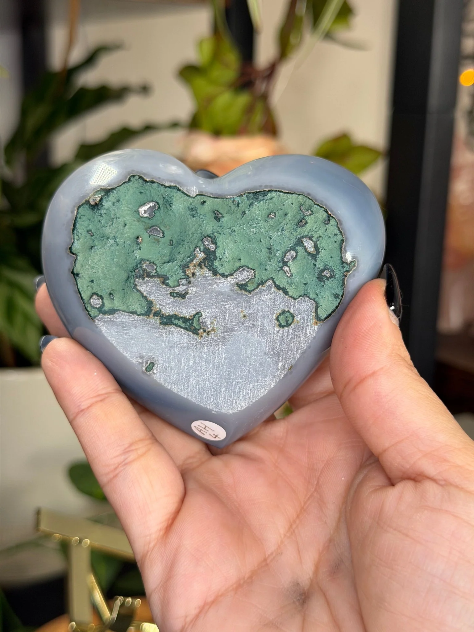 Black Amethyst and Agate Heart | 204g