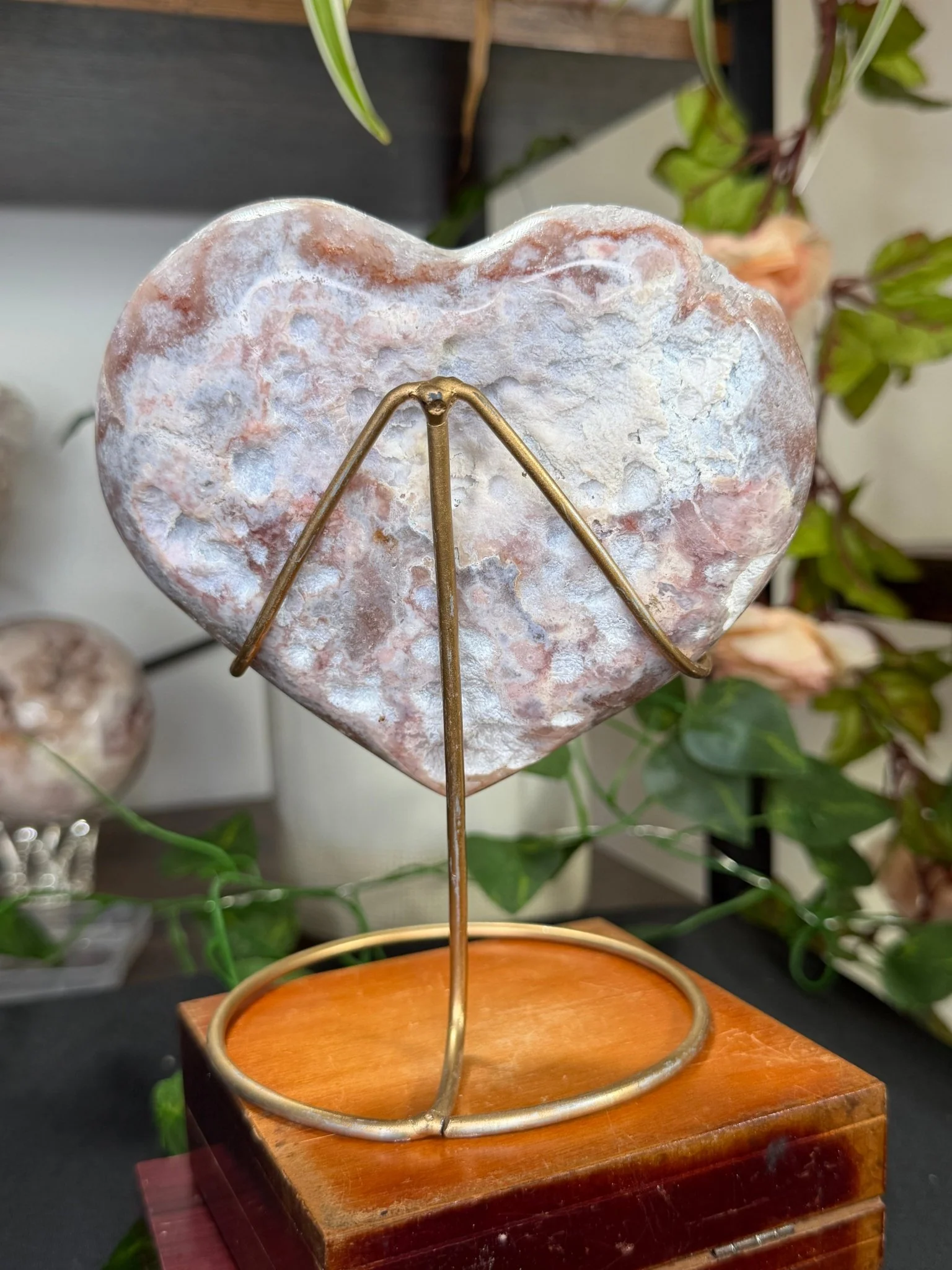 Pink Amethyst Heart on Stand | 462g