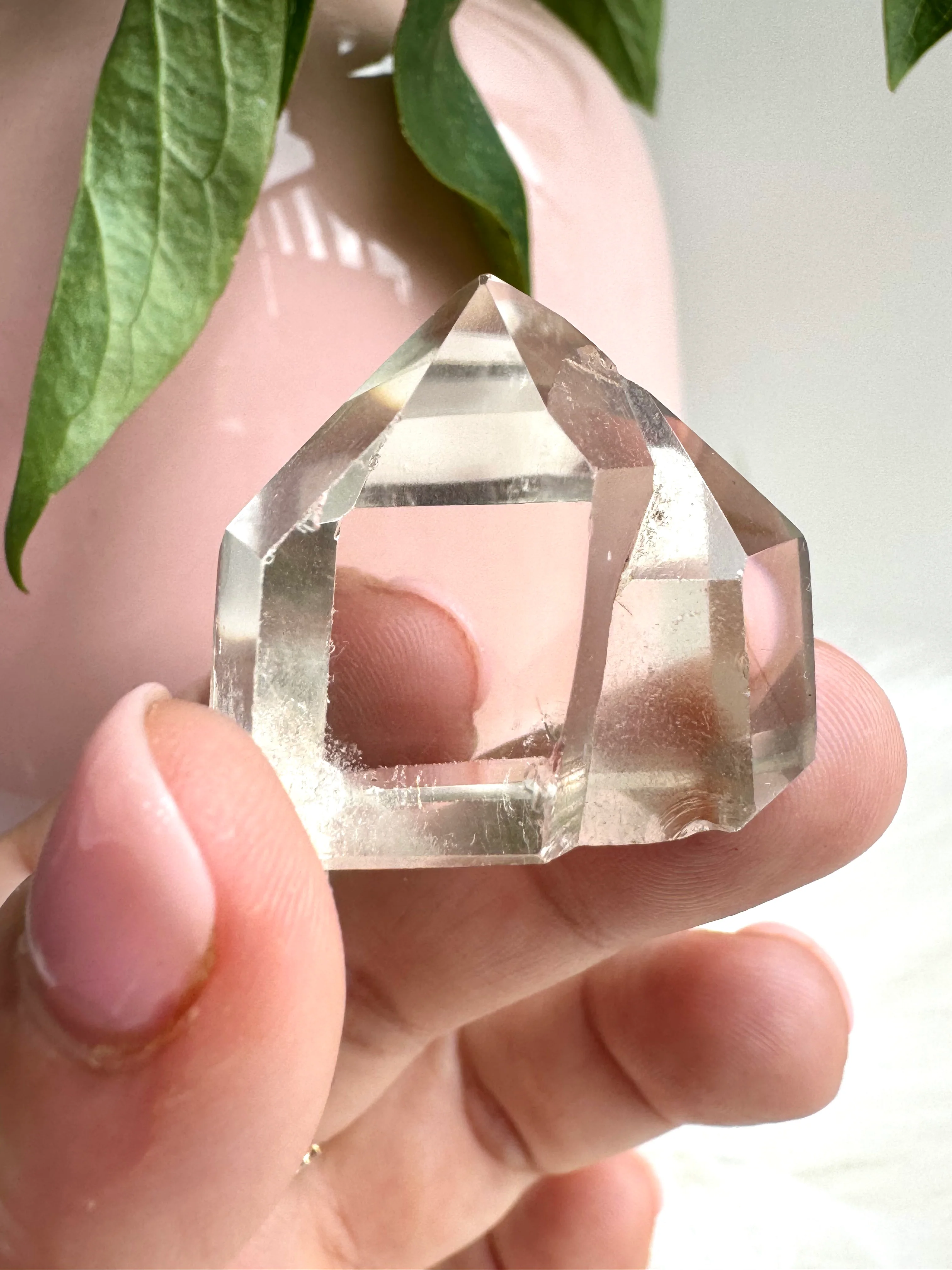 Mini Natural Twin Brazilian Champagne Citrine Tower with Phantom | 3.5cm