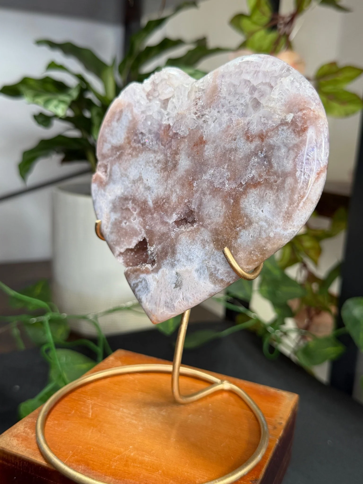 Pink Amethyst Heart on Stand | 462g