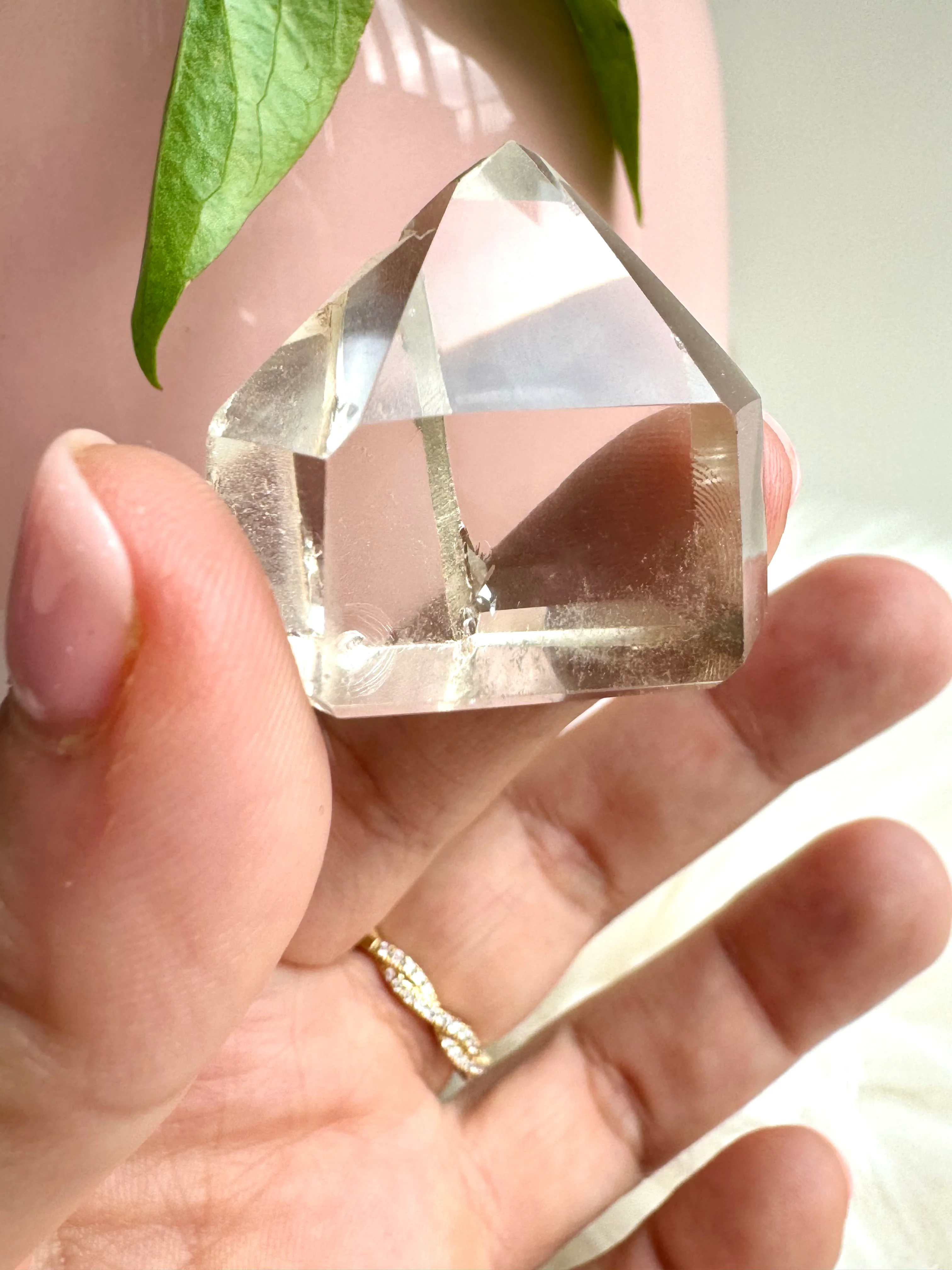 Mini Natural Twin Brazilian Champagne Citrine Tower with Phantom | 3.5cm