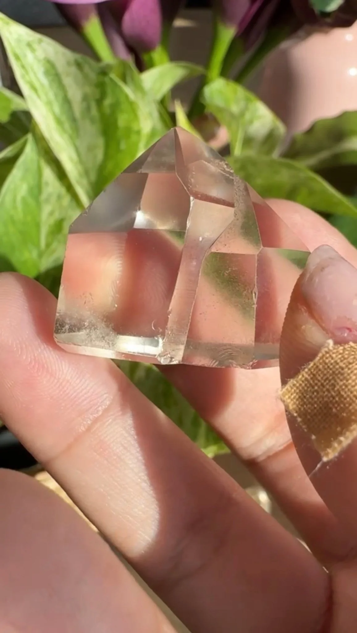 Mini Natural Twin Brazilian Champagne Citrine Tower with Phantom | 3.5cm