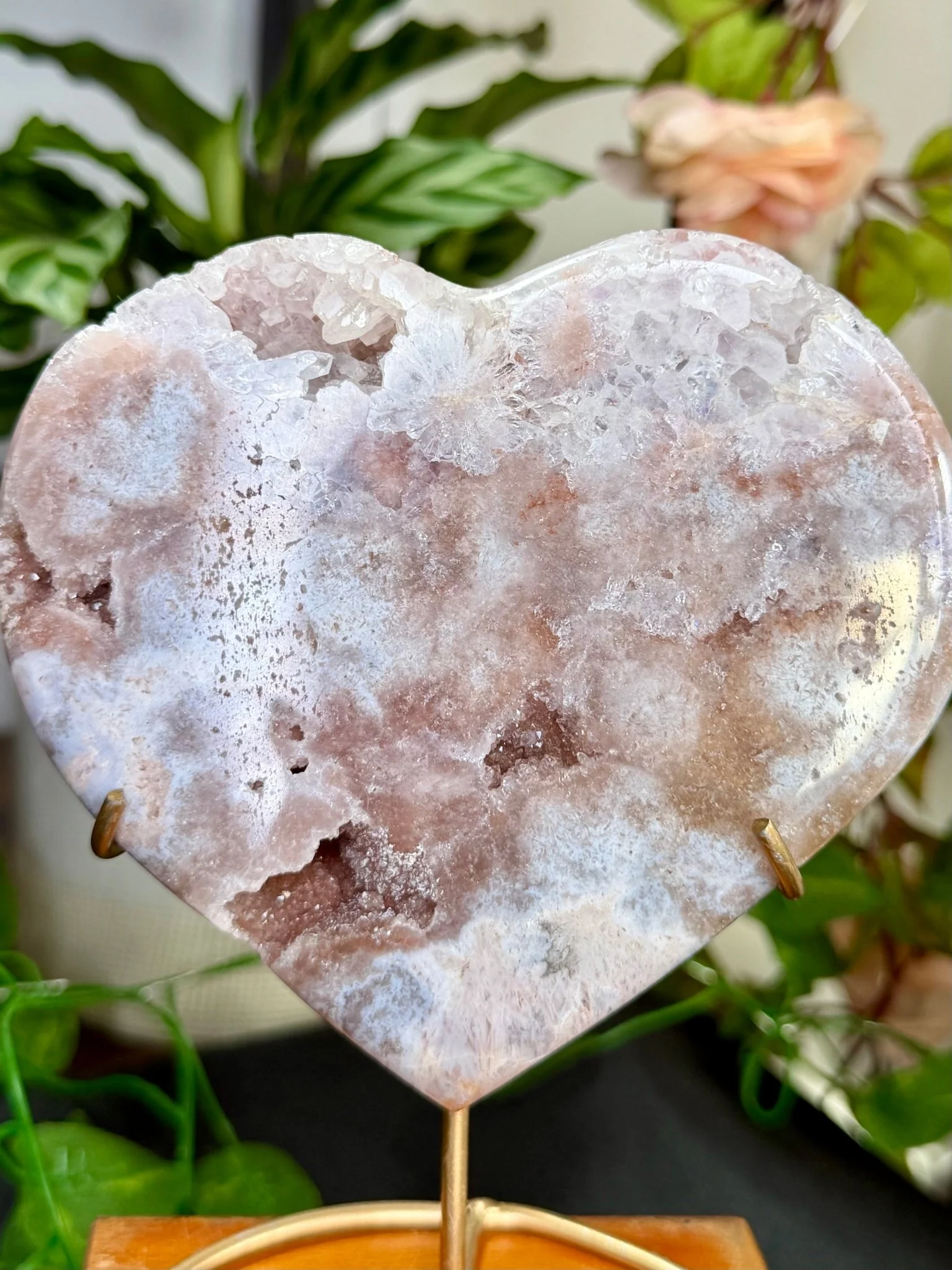 Pink Amethyst Heart on Stand | 462g