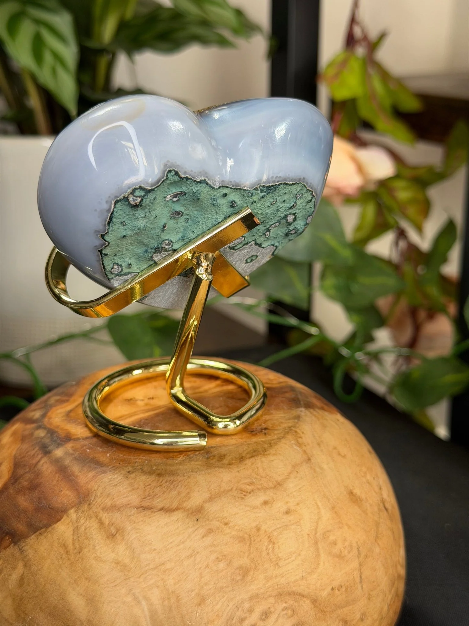 Black Amethyst and Agate Heart | 204g