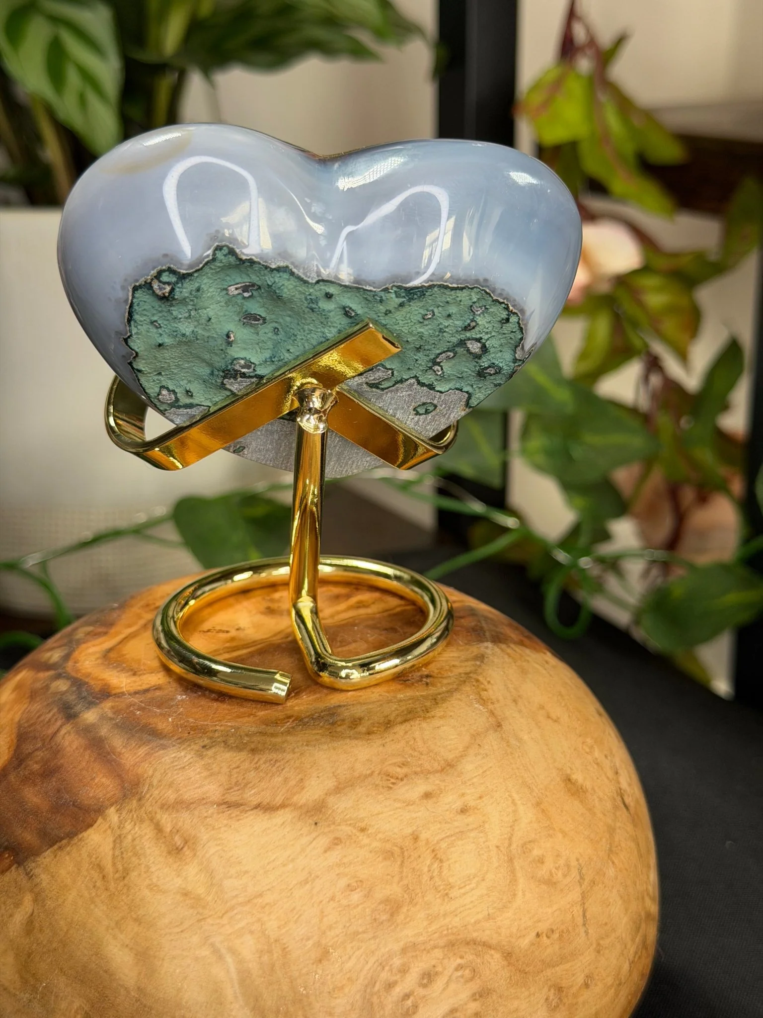 Black Amethyst and Agate Heart | 204g