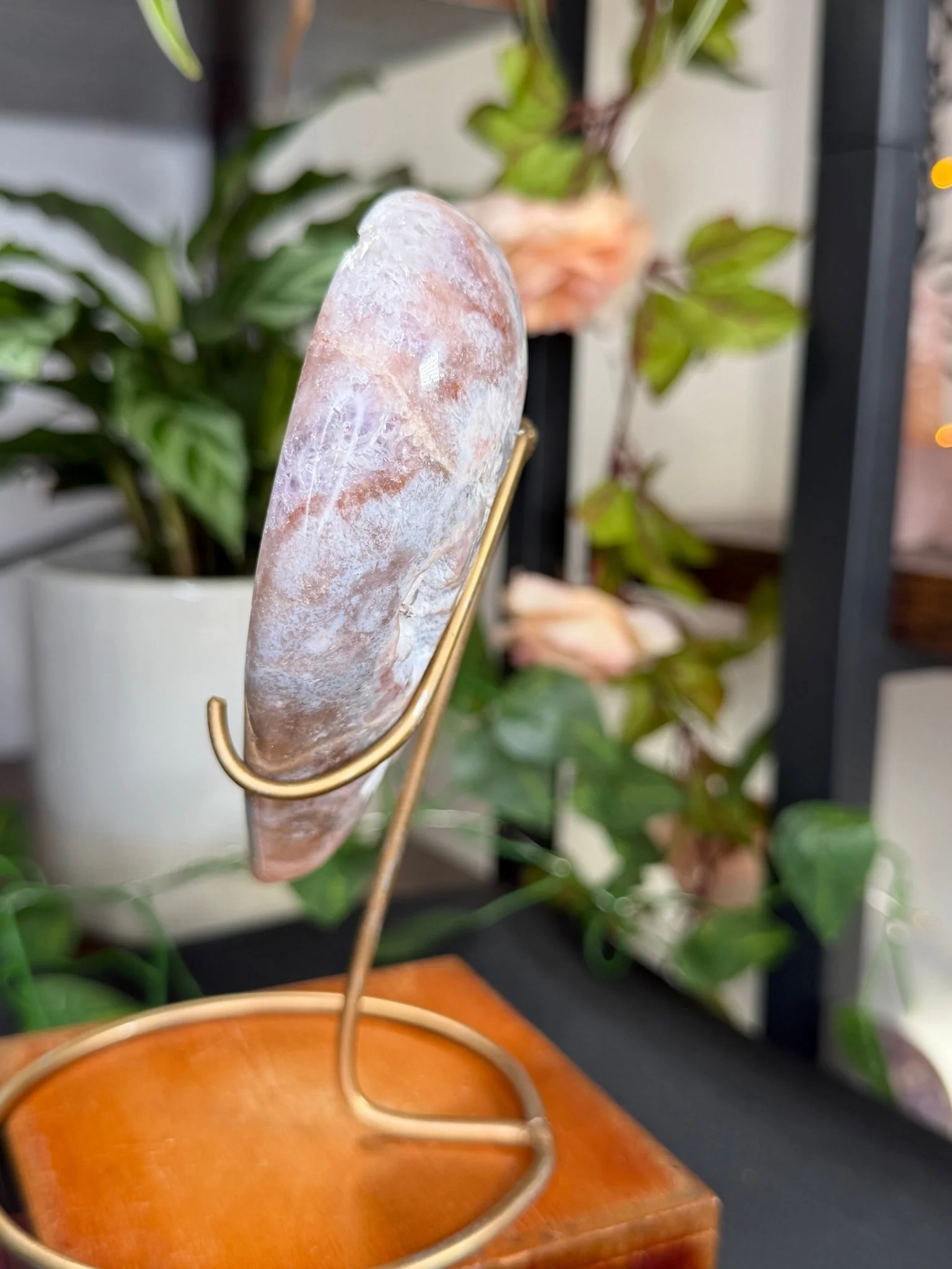 Pink Amethyst Heart on Stand | 462g