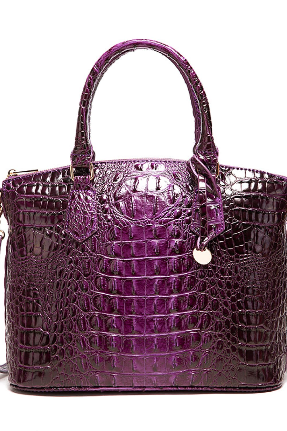 Croc-Effect Structured PU Leather Handbag