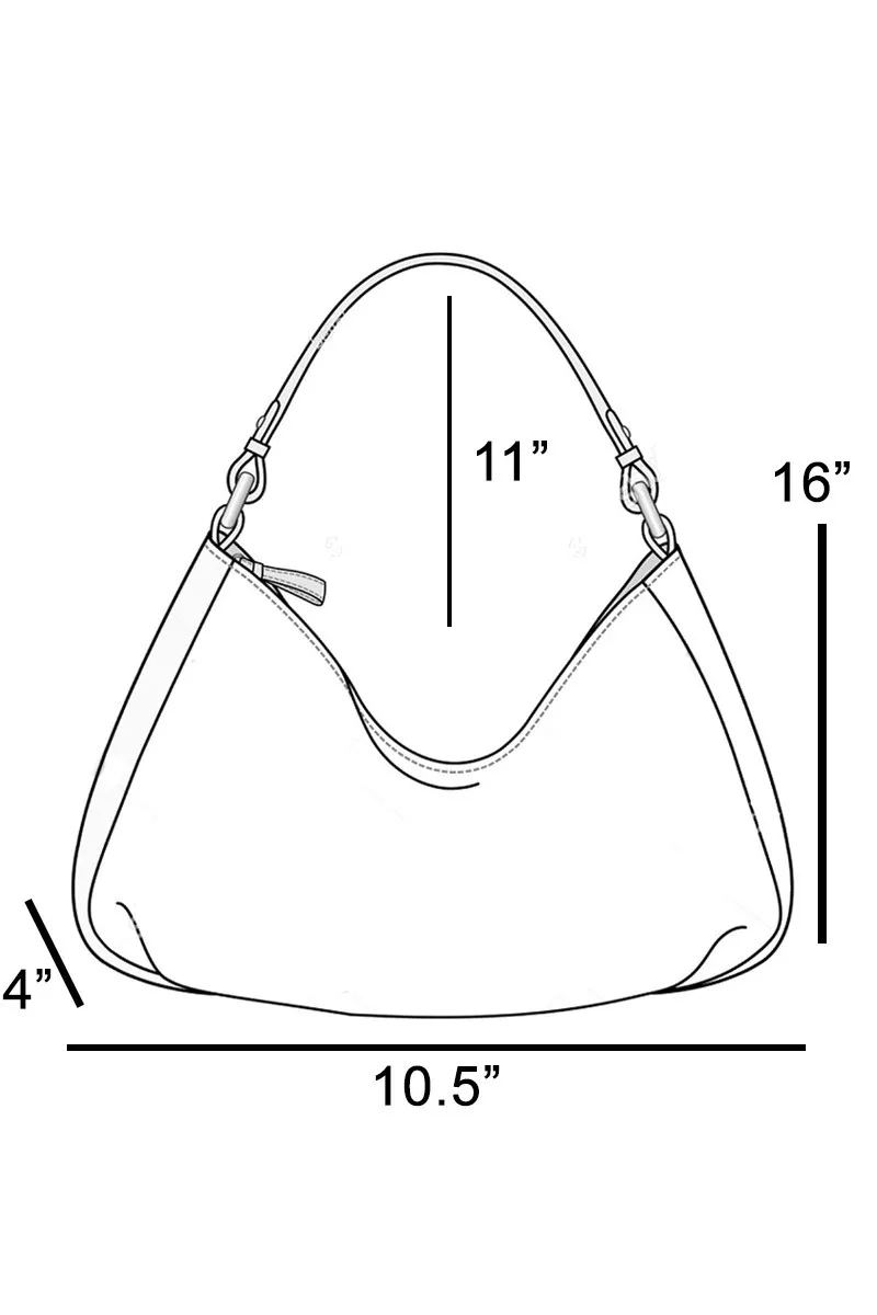 Fame Suede Faux Leather Trim Hobo Bag