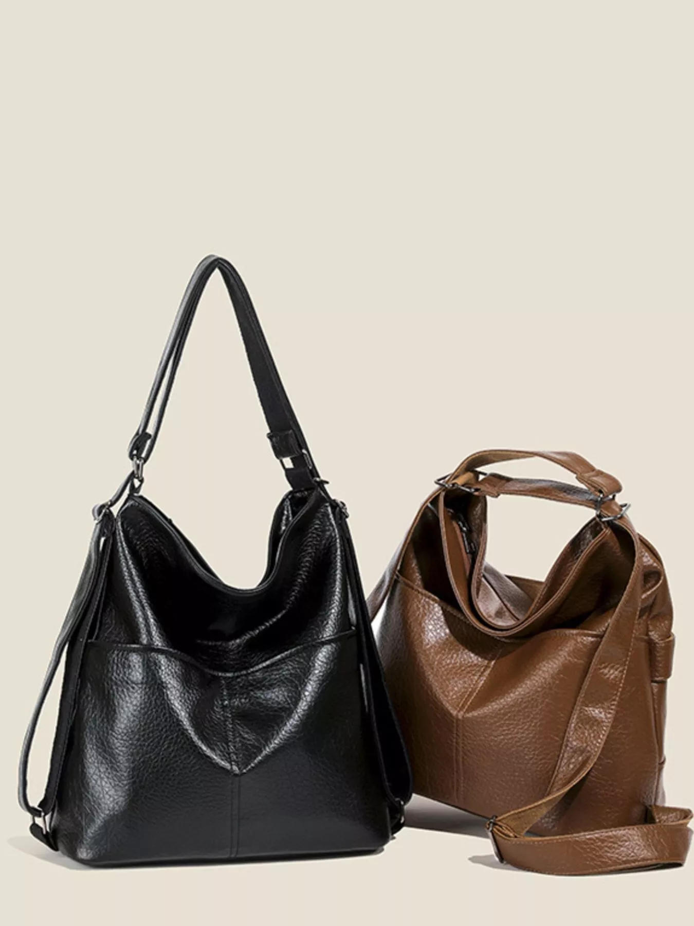 Leather Convertible Shoulder Bag