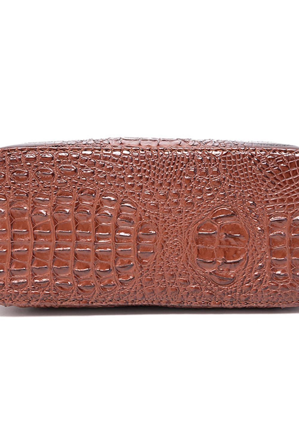 Croc-Effect Structured PU Leather Handbag