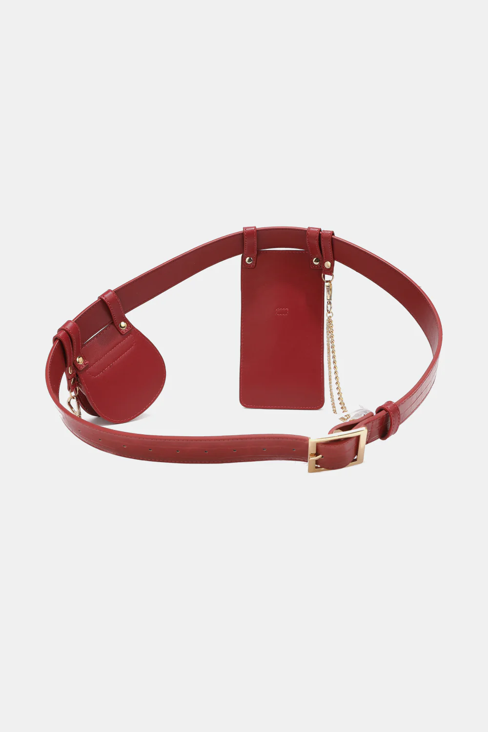 Croc-Effect Faux Leather Belt Bag