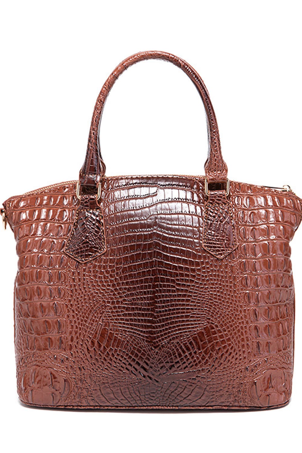 Croc-Effect Structured PU Leather Handbag