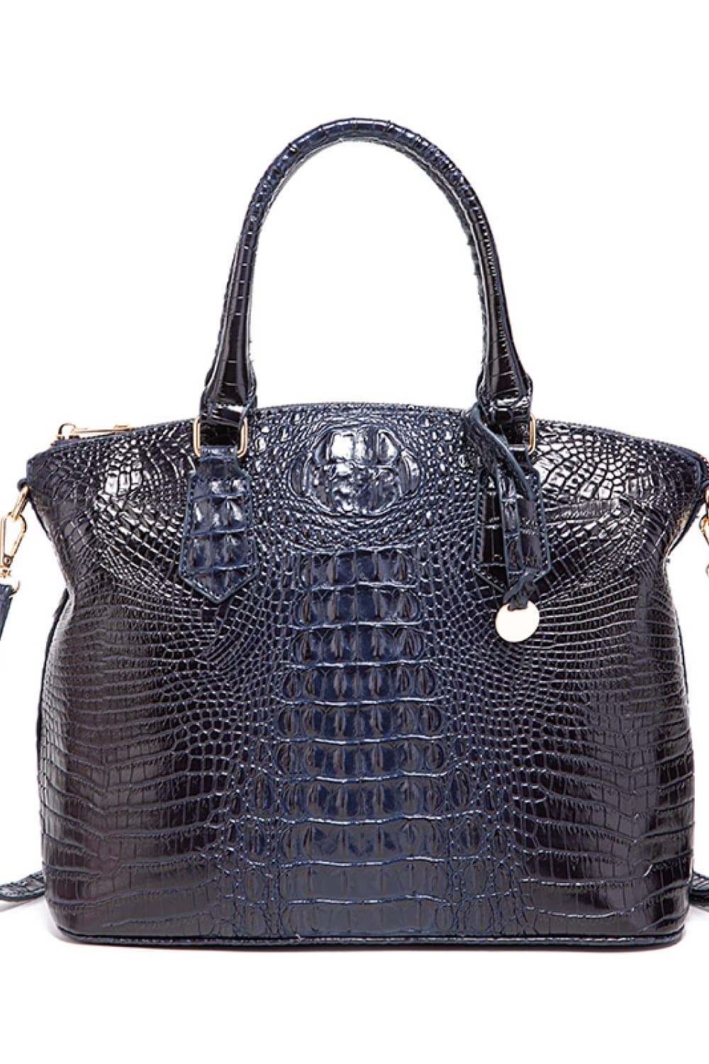 Croc-Effect Structured PU Leather Handbag
