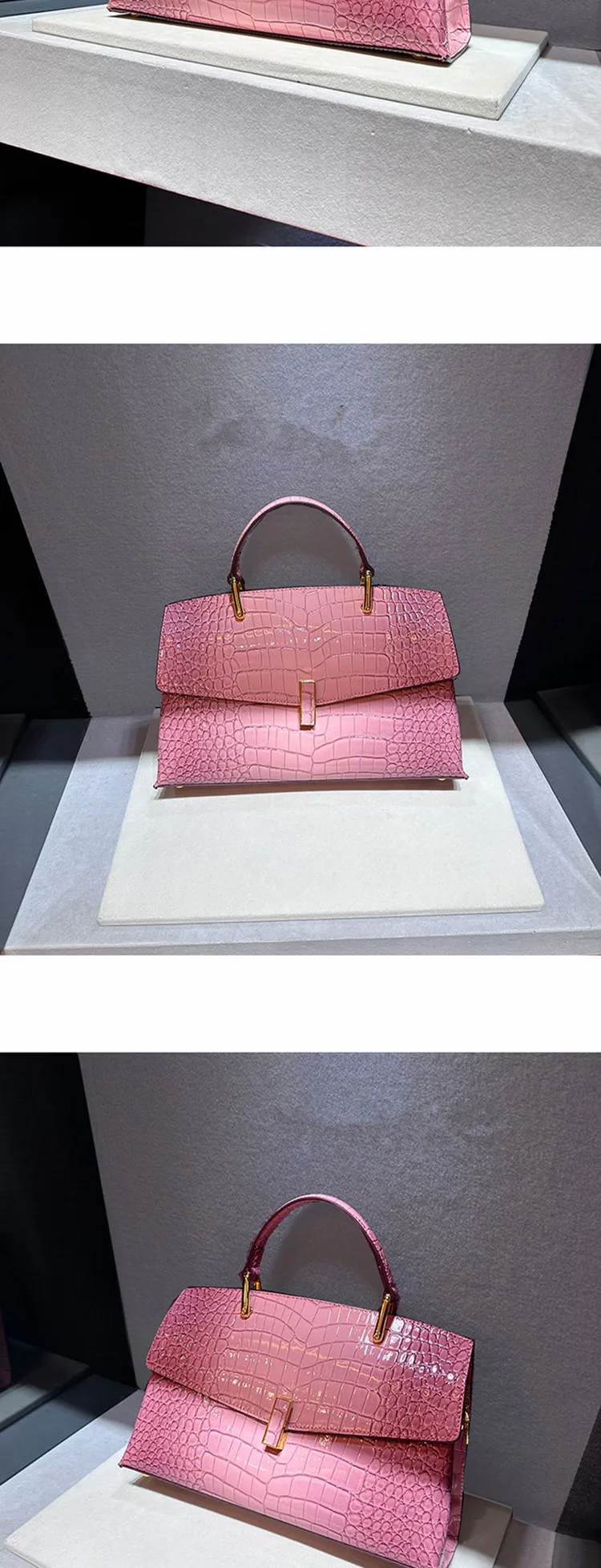 Shell-Shaped Crocodile Pattern Leather Bag �C Luxe Texture, Bold Silhouette