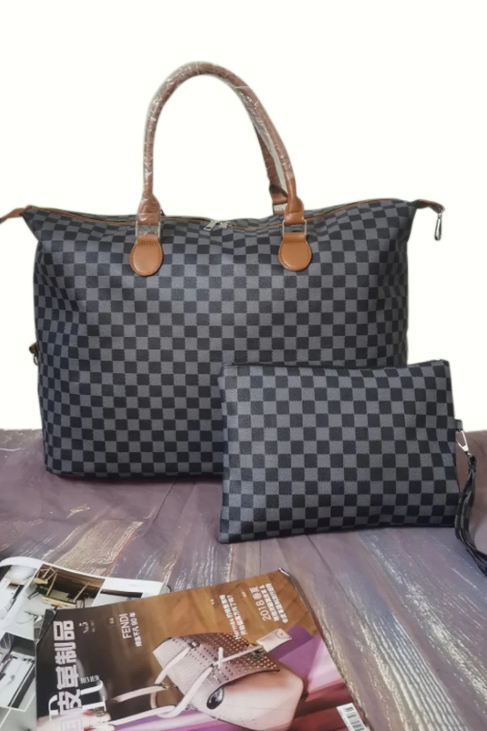 2-Piece Travel-Ready Bag Set �C Everyday Tote & Zipper Pouch | Functional & Stylish