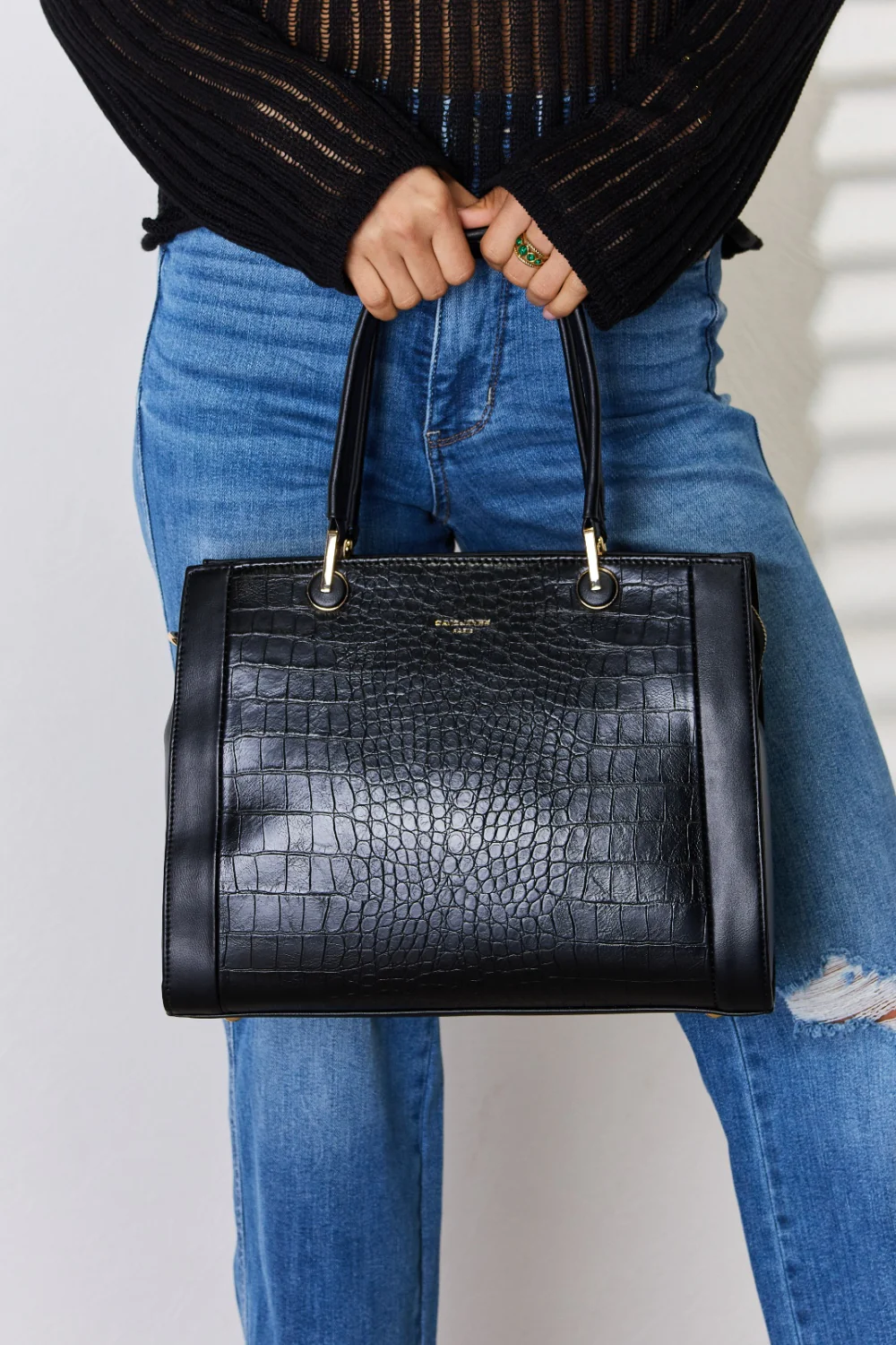 Texture Leather Handbag